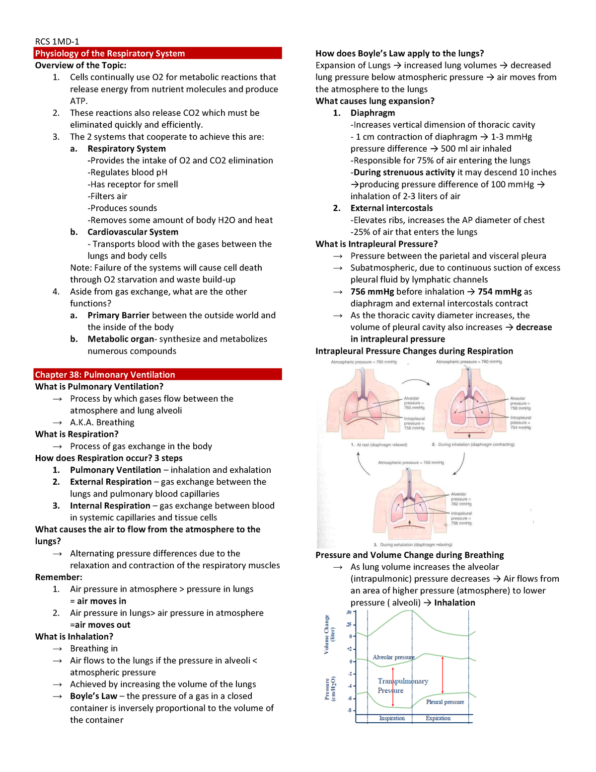 Chapter-38-43 - Physio notes - RCS 1MD- 1 Physiology of the Respiratory ...