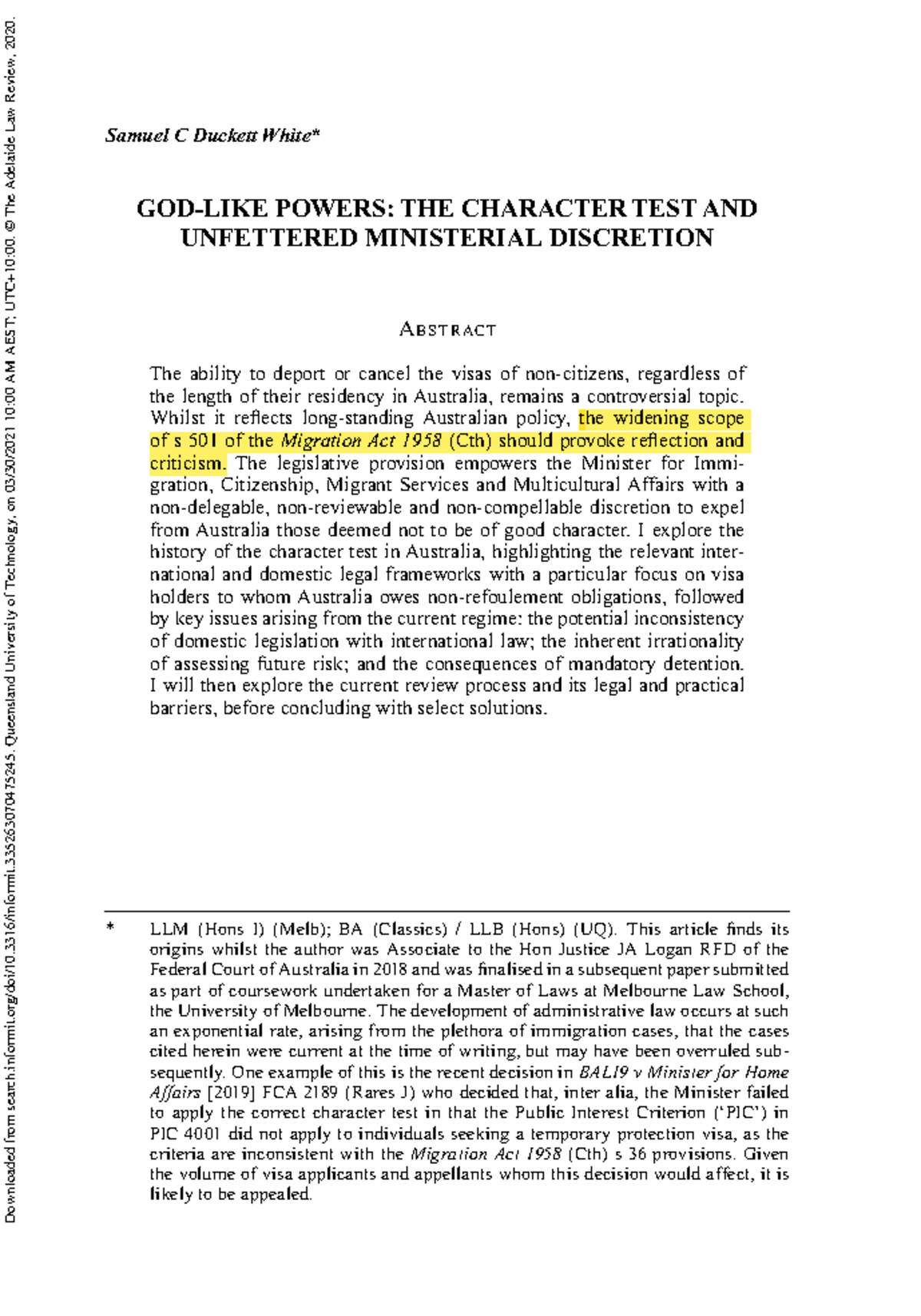 God-like-powers article 2021 - Samuel C Duckett White* GOD-LIKE POWERS ...