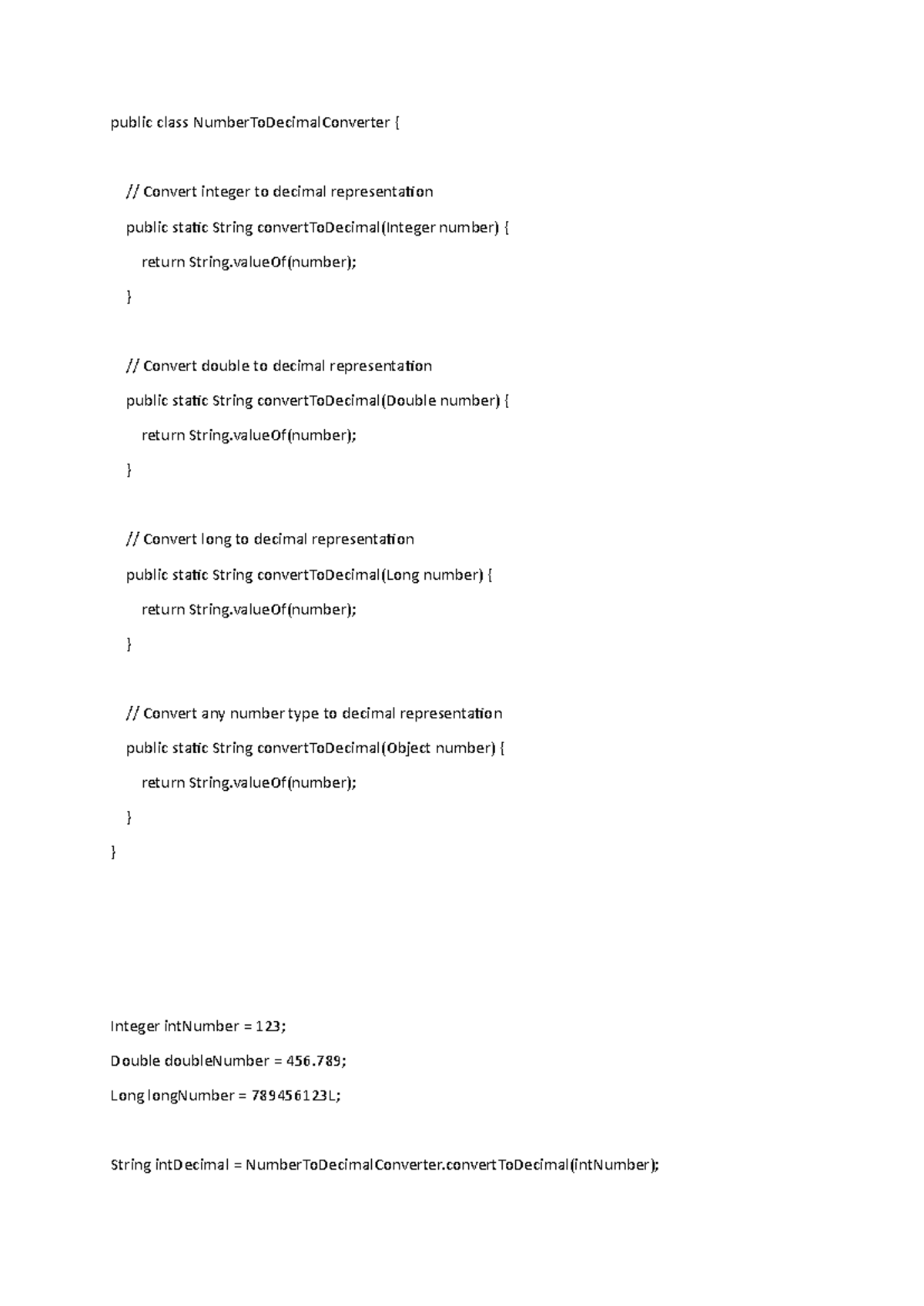 Binary To Decimal Converter 1 - public class NumberToDecimalConverter ...