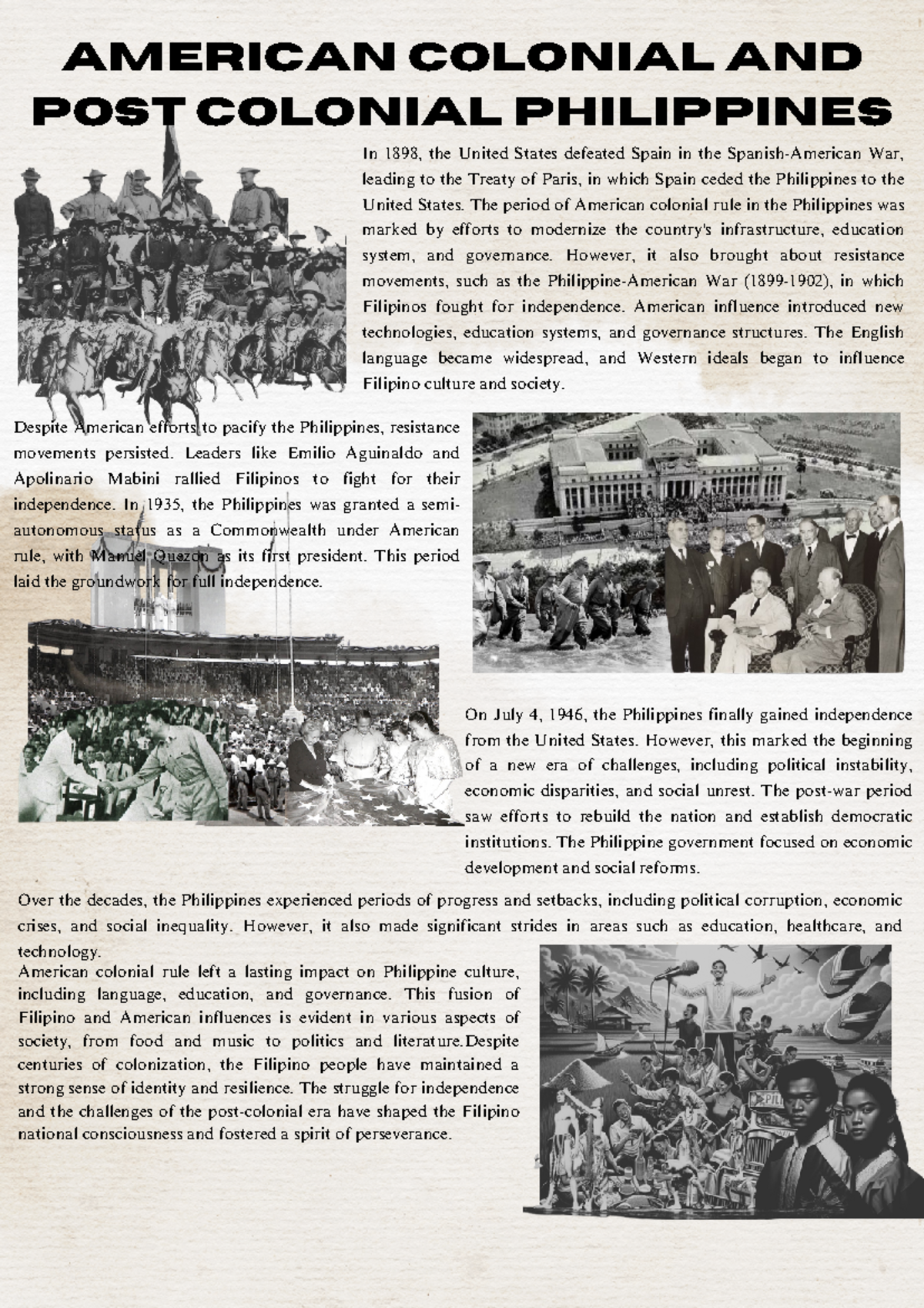 Visual Essay American-POST- Colonial - Despite American efforts to ...
