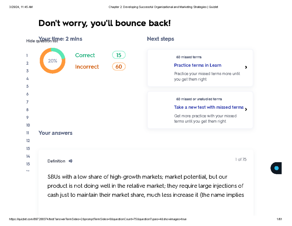 Chapter 2 Developing Successful Organizational and Marketing Strategies Quizlet Don't worry