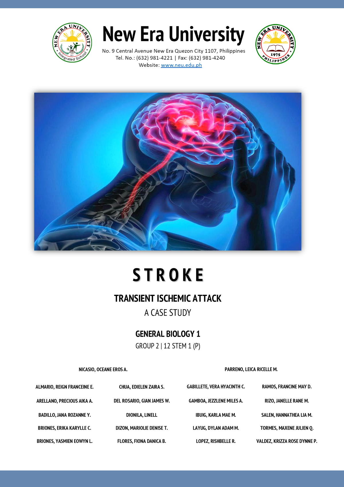 case study transient ischemic attack