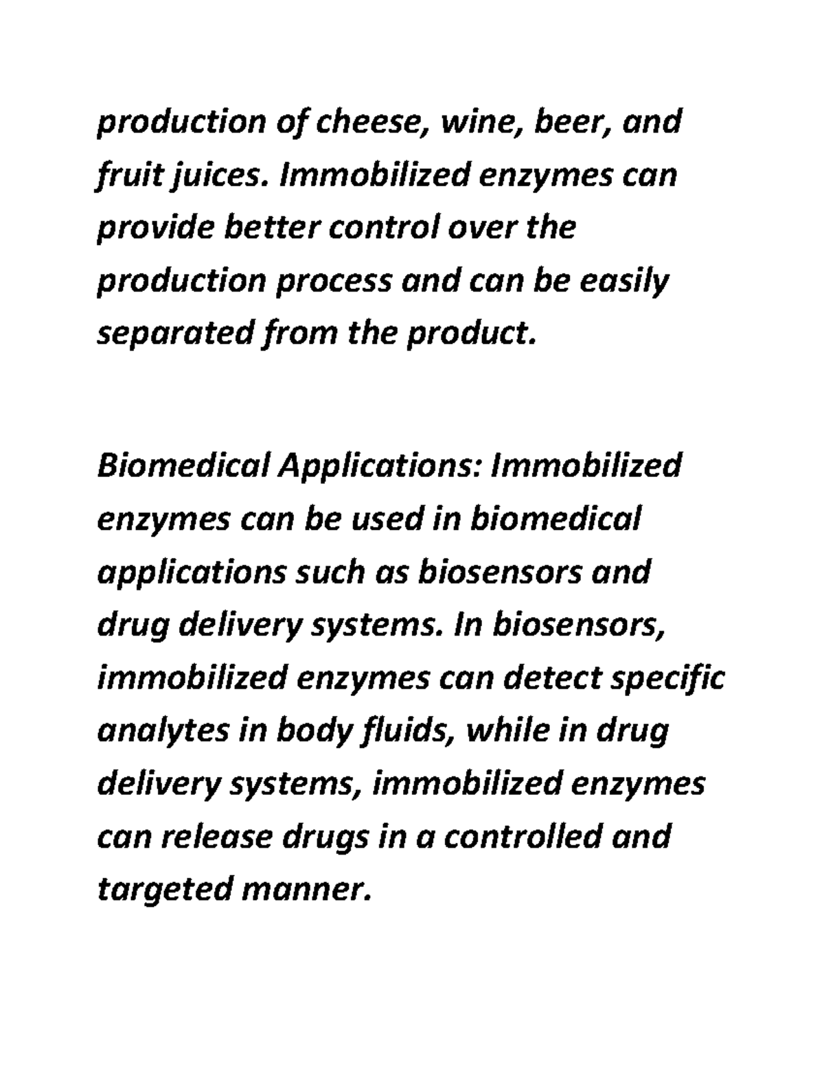 Methods of enzyme immobilizatio n and applications part 3 production of cheese, wine, beer