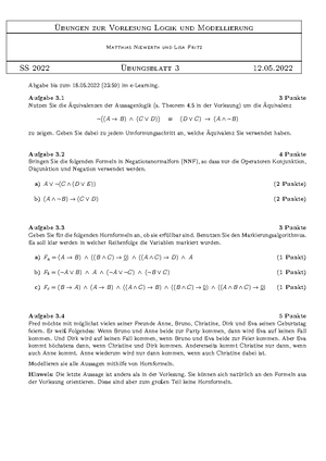 Logik-Blatt 05 - Logik Und Modellierung - Ubungen Zur Vorlesung Logik ...