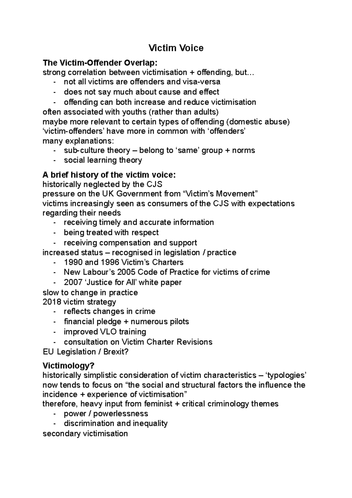 A Victim's Voice - Victim Voice The Victim-offender Overlap: Strong 