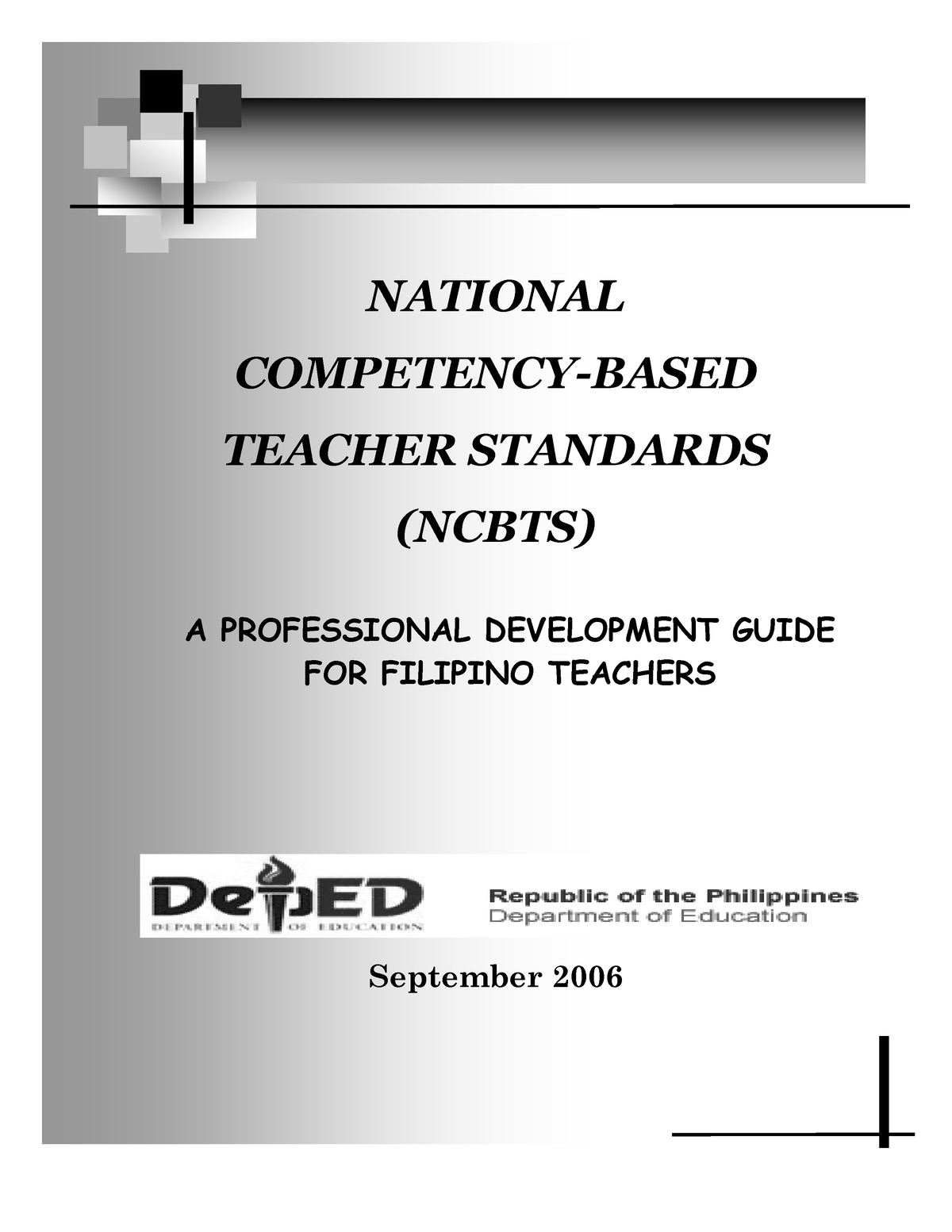 National Competency- Based Teacher Standards ( Ncbts) ( PDFDrive ...