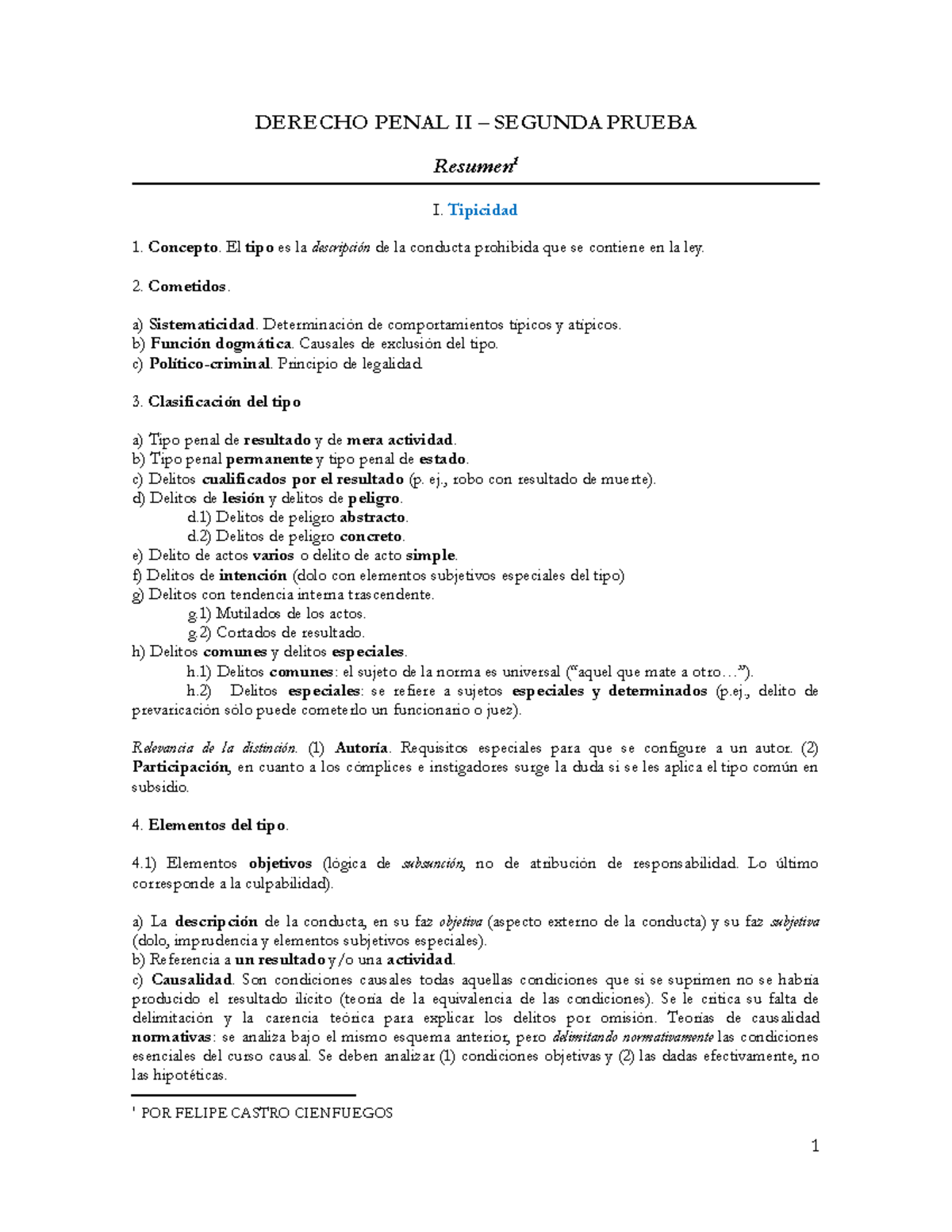 Esquema De La Teoría Del Delito - DERECHO PENAL II – SEGUNDA PRUEBA ...