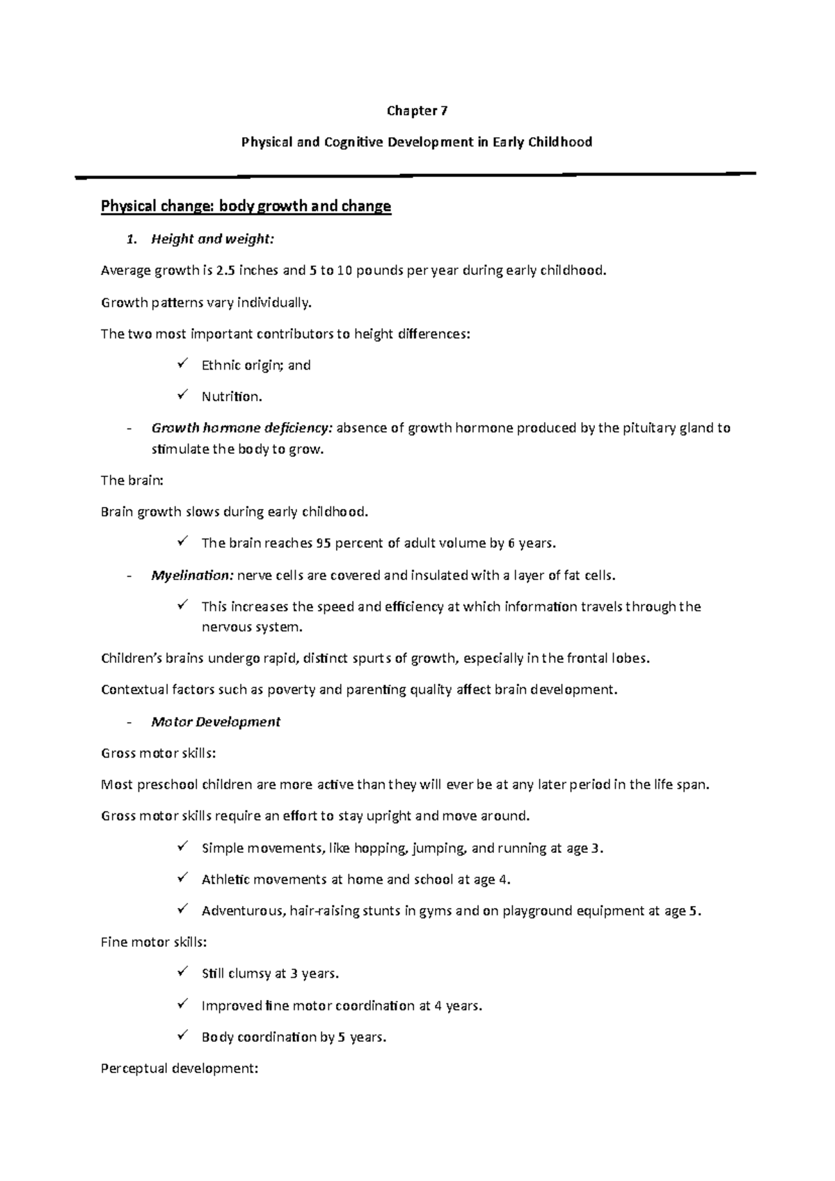 7,8,9,10 Teaching Notes - Chapter 7 Physical and Cognitive Development ...
