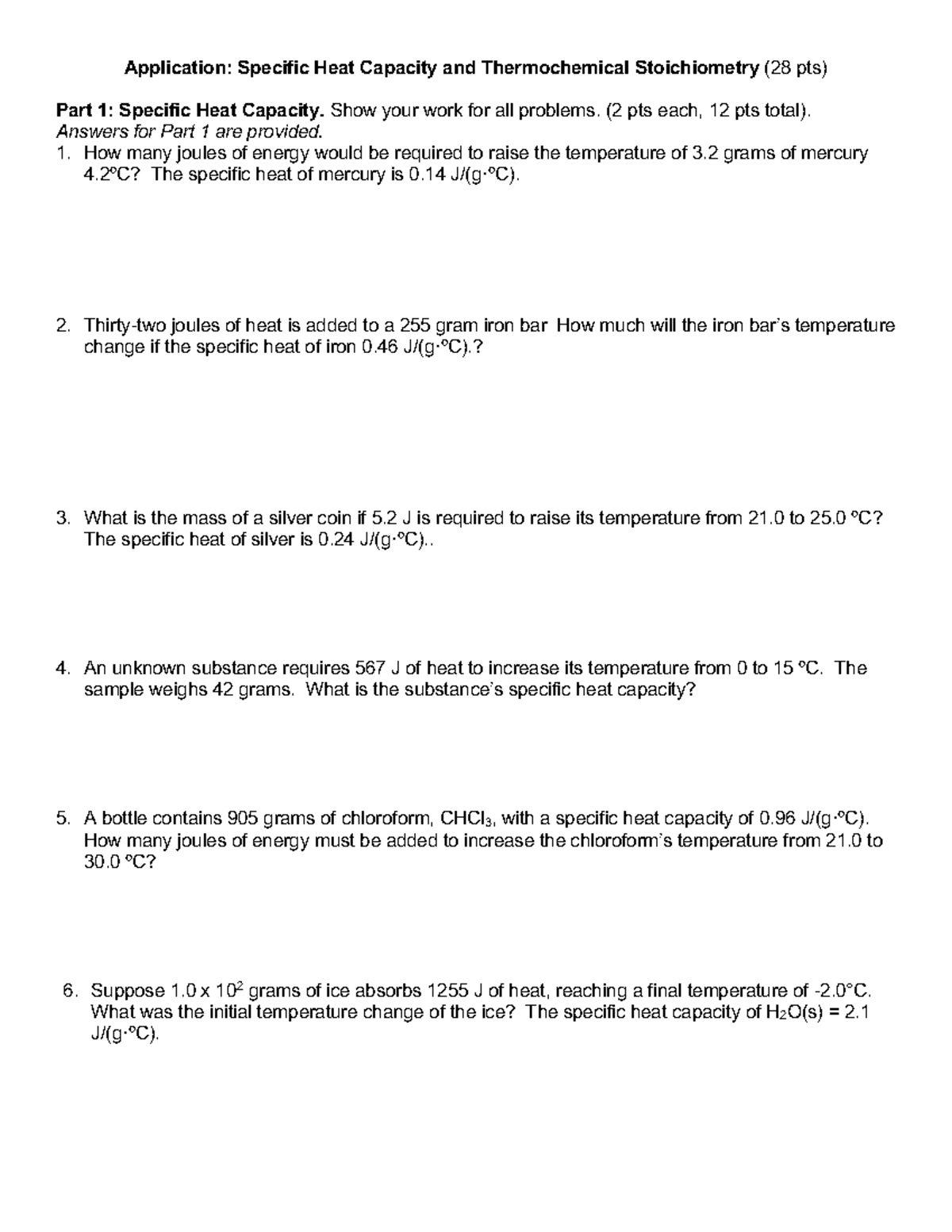 8.02 App Specific Heat Capacity and Thermo Stoich1 Application