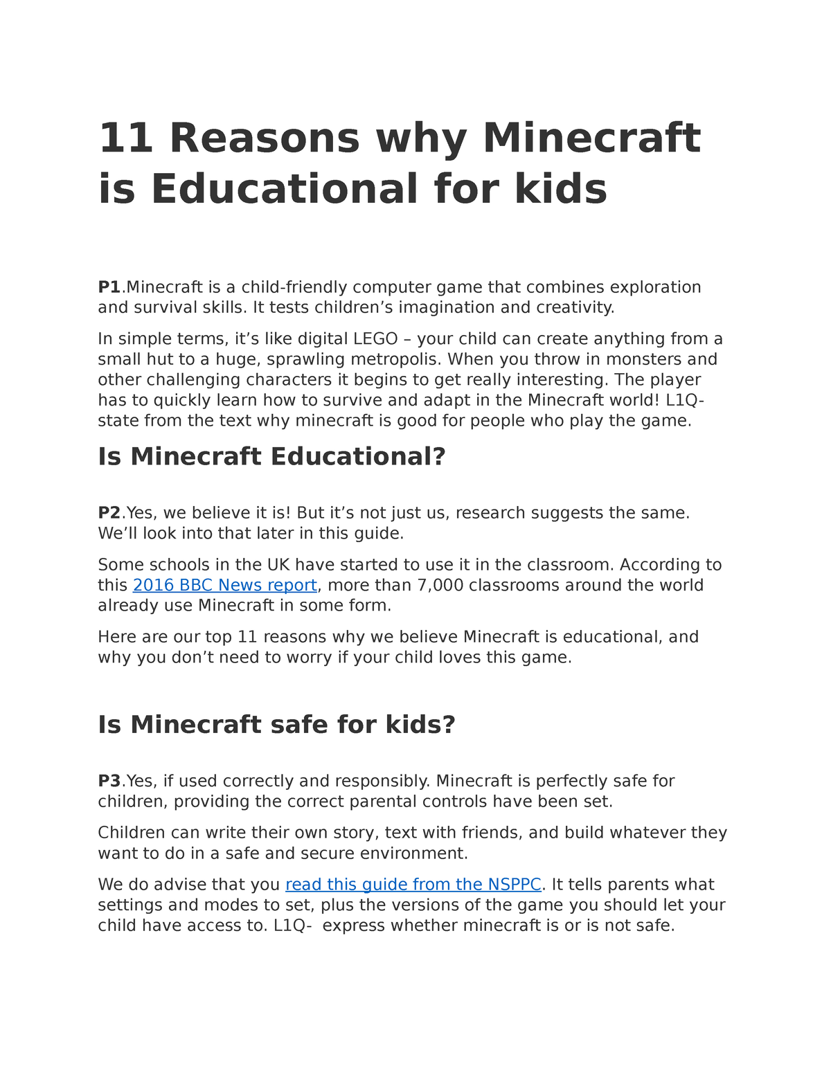 11 Reasons why Minecraft is educational for kids