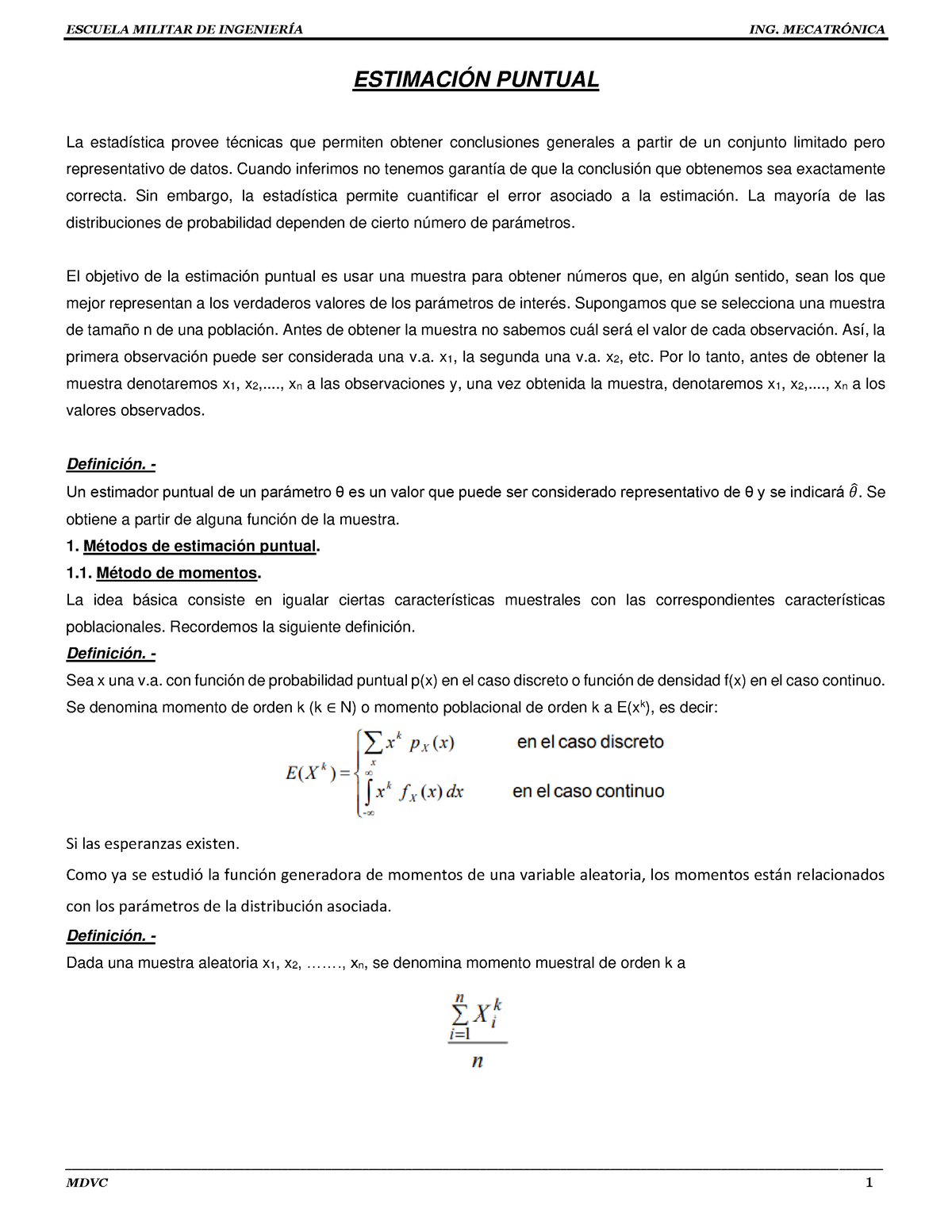 Estimación Puntual - Apuntes - Estadistica - Studocu