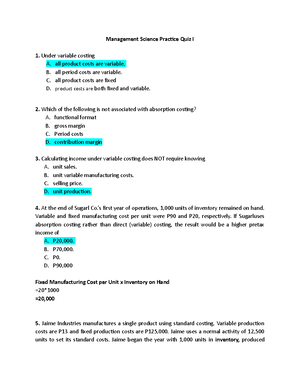 CVP Analysis Reviewer - CVP ANALYSIS REVIEWER I. Basic Cost-Volume ...