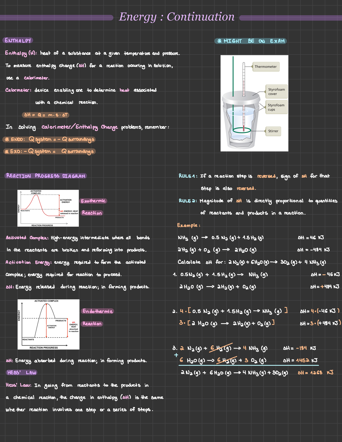 Lecture Notes Set 15 - Energy : Continuation ENTHALPY * MIGHT BE ON ...