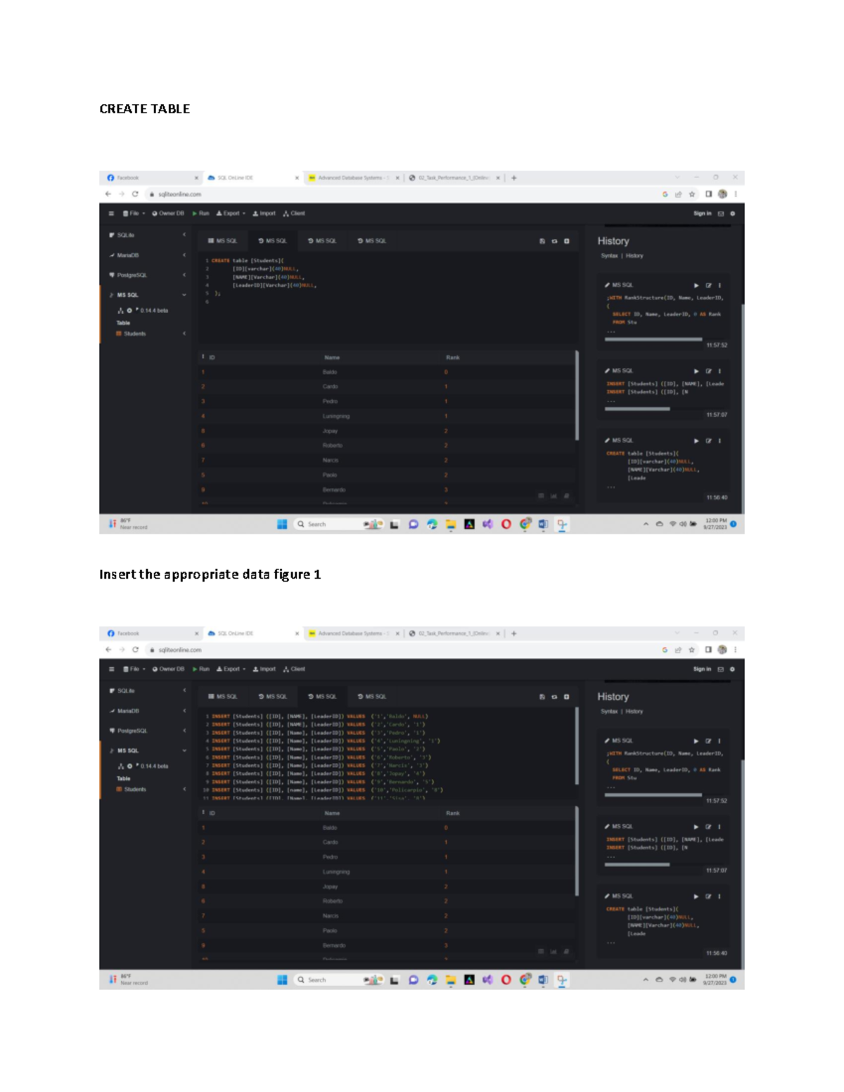 Data Base Data Structure Create Table Insert The Appropriate Data Data Base Data Structure Create Table Insert The Appropriate Data