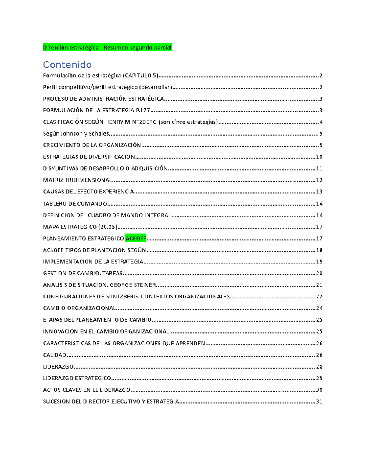 UCES Direccion Estrategica Resumen Segundo Parcial - Dirección ...