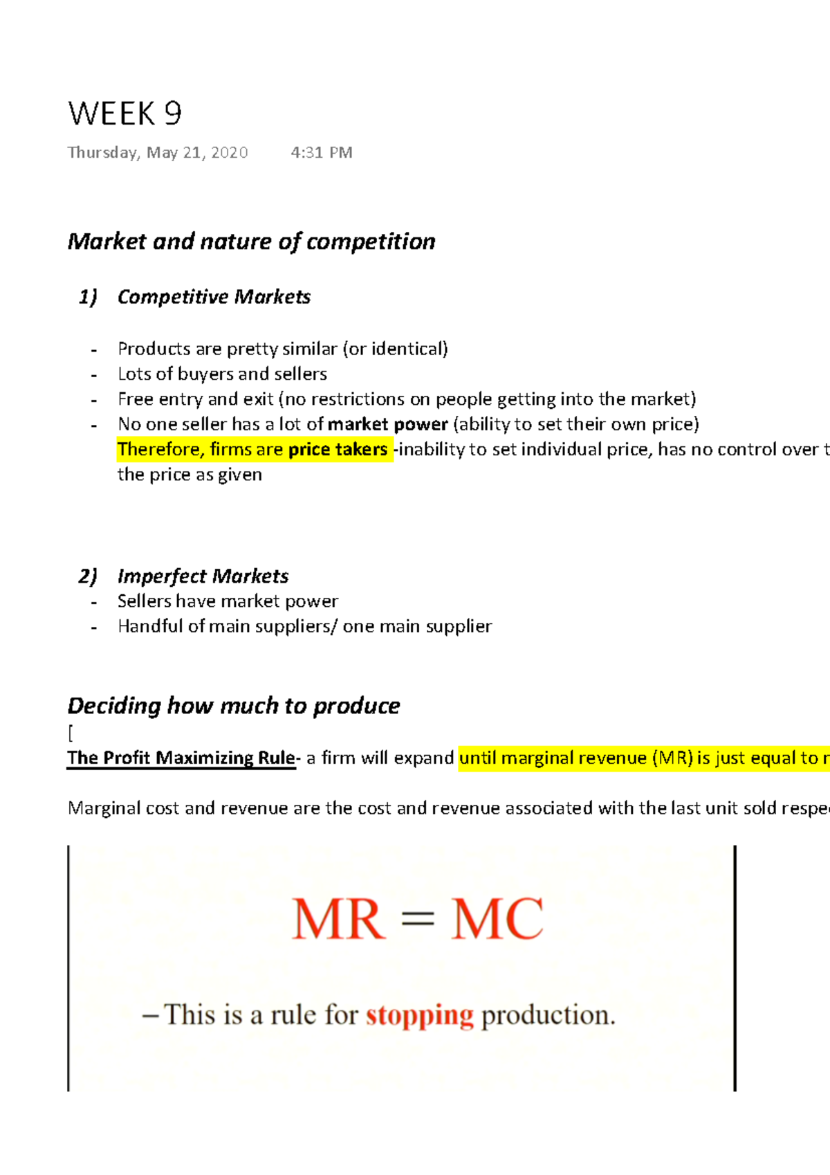 WEEK 9 - lecture slides and notes for principles of microeconomics ...