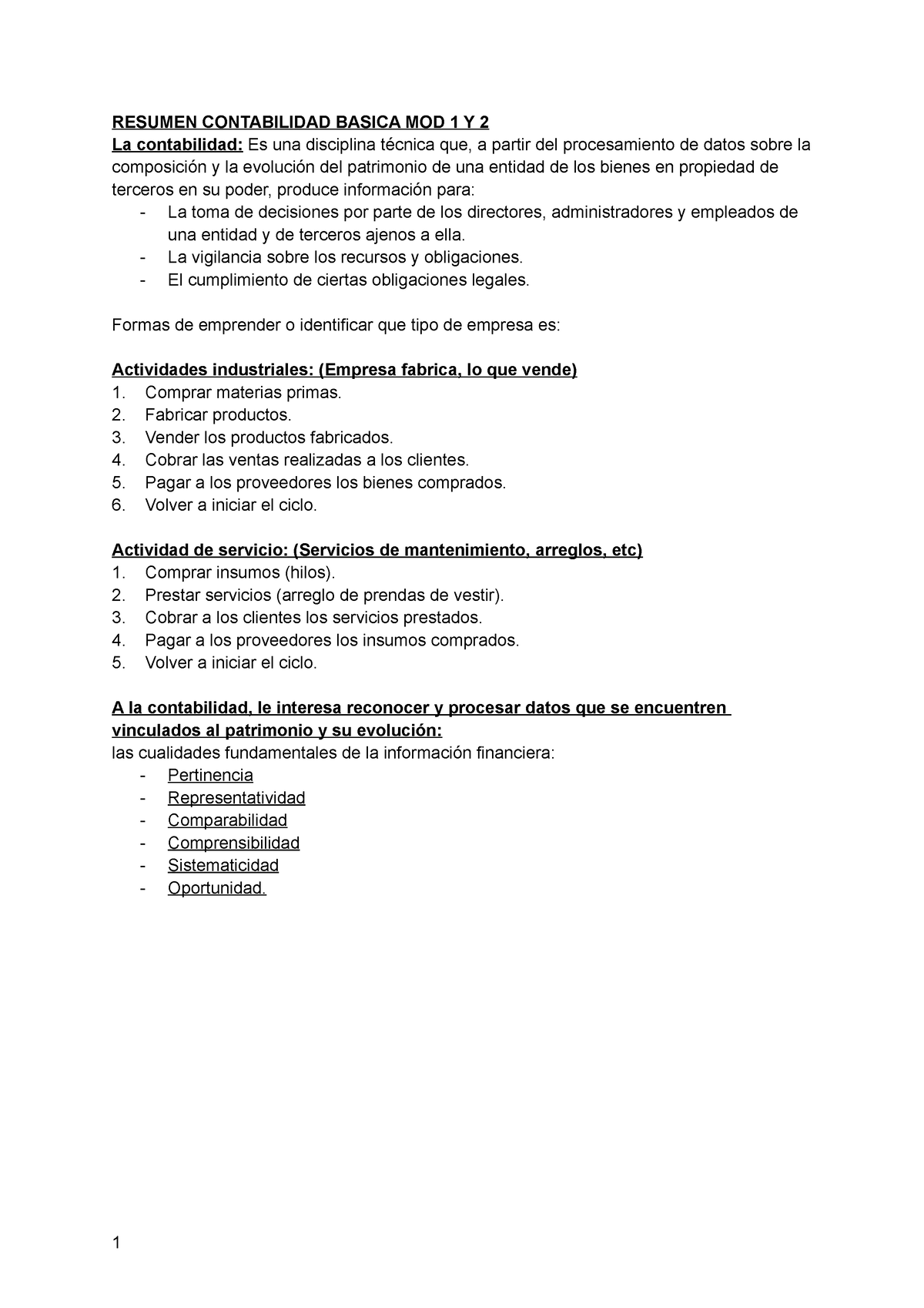 Resumen Contabilidad Basica Mod 1 Y 2 Resumen Contabilidad Basica Mod 1 Y 2 La Contabilidad 3905