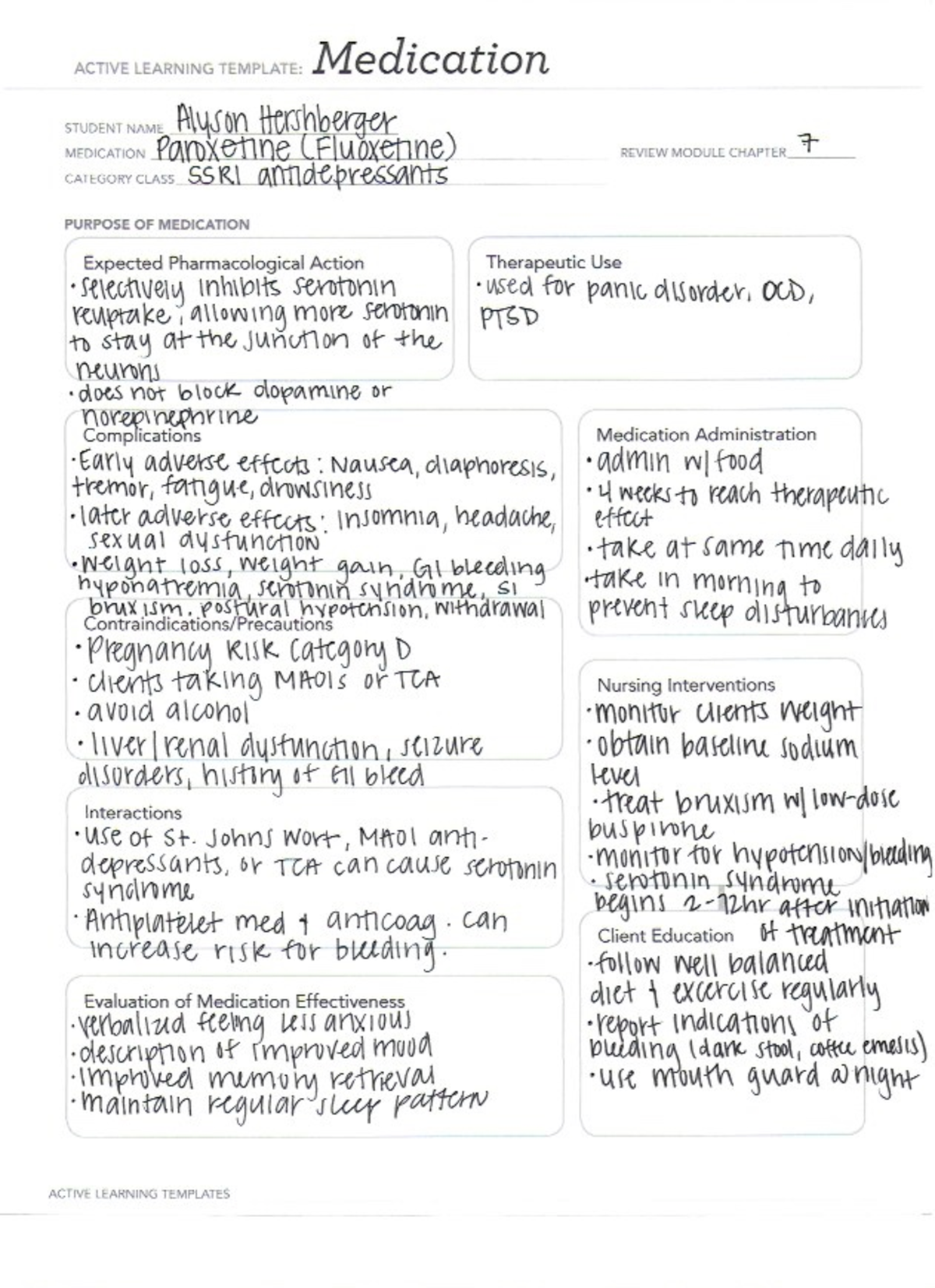 Fluoxetine N A N Studocu