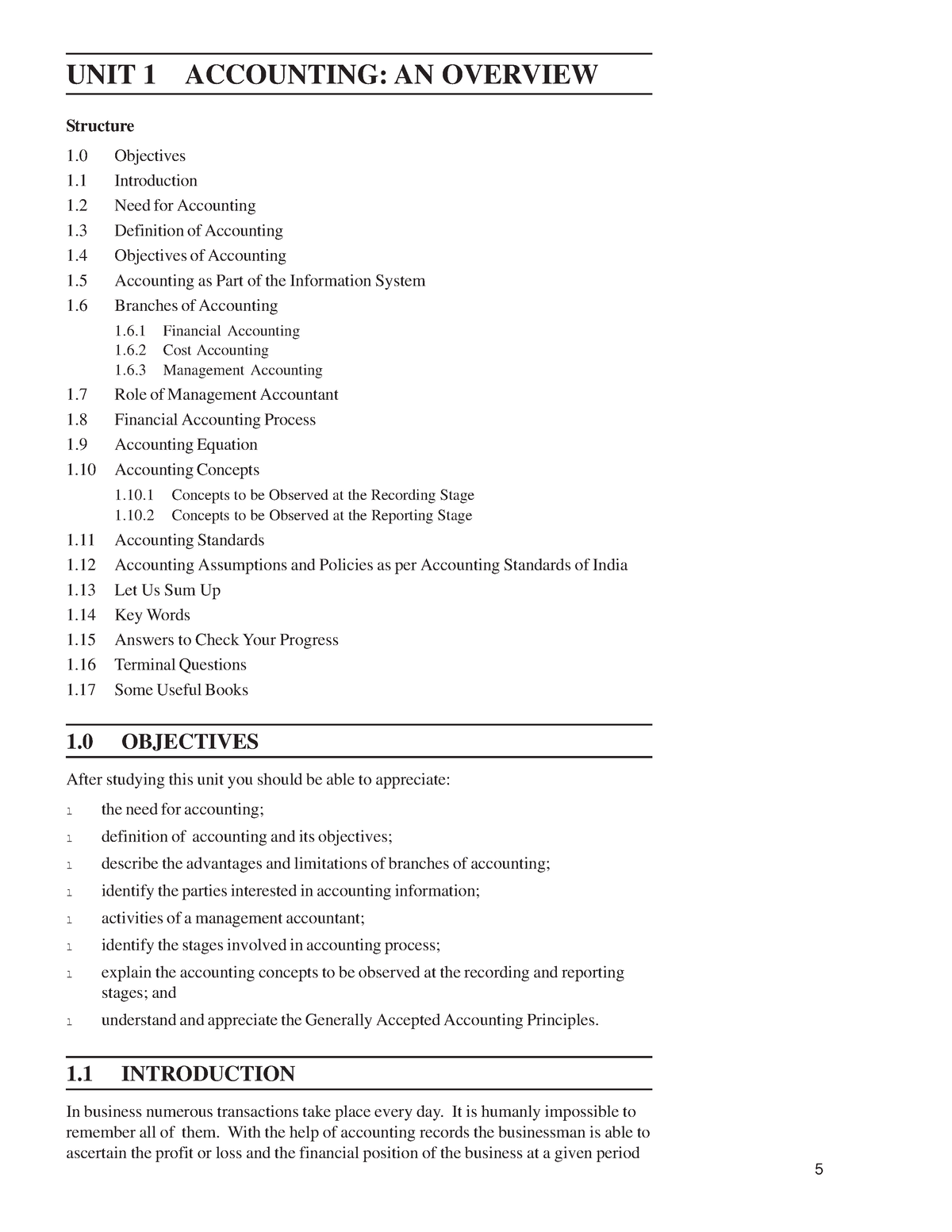 Block-1 - Accounting: UNIT 1 ACCOUNTING: AN OVERVIEW An Overview ...