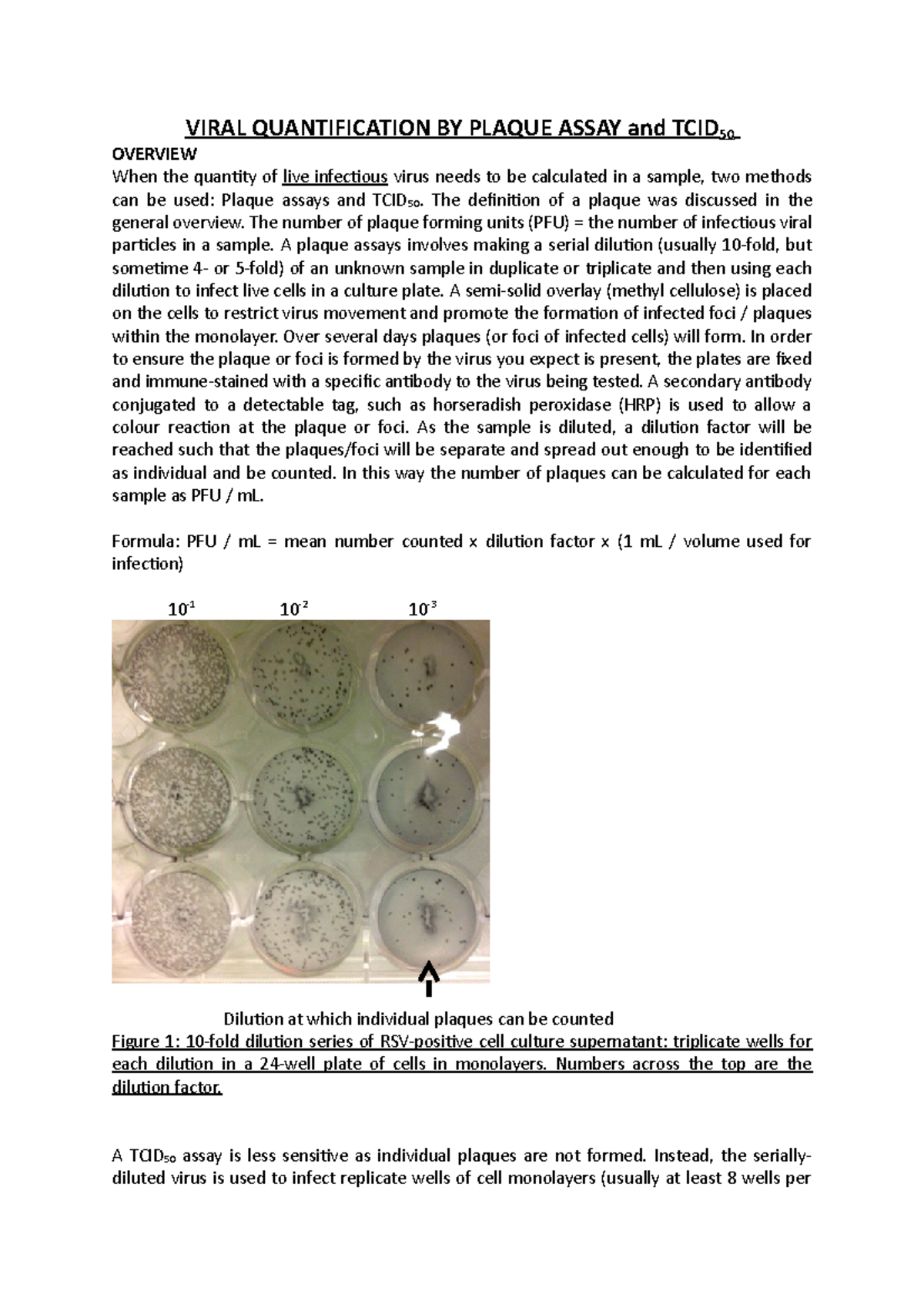 plaque-assay-and-tcid50-assay-summary-notes-viral-quantification-by