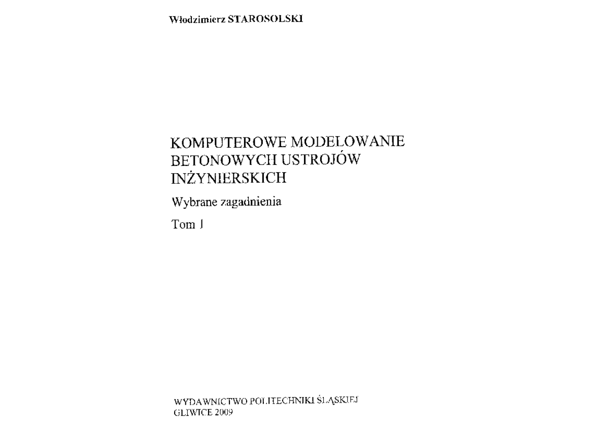 Starosolski W. - Komputerowe modelowanie betonowych ustrojów