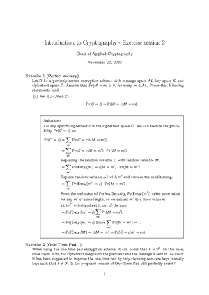 Intro Crypto 20 Ex1 - WiSe - Introduction to Cryptography - Exercise ...