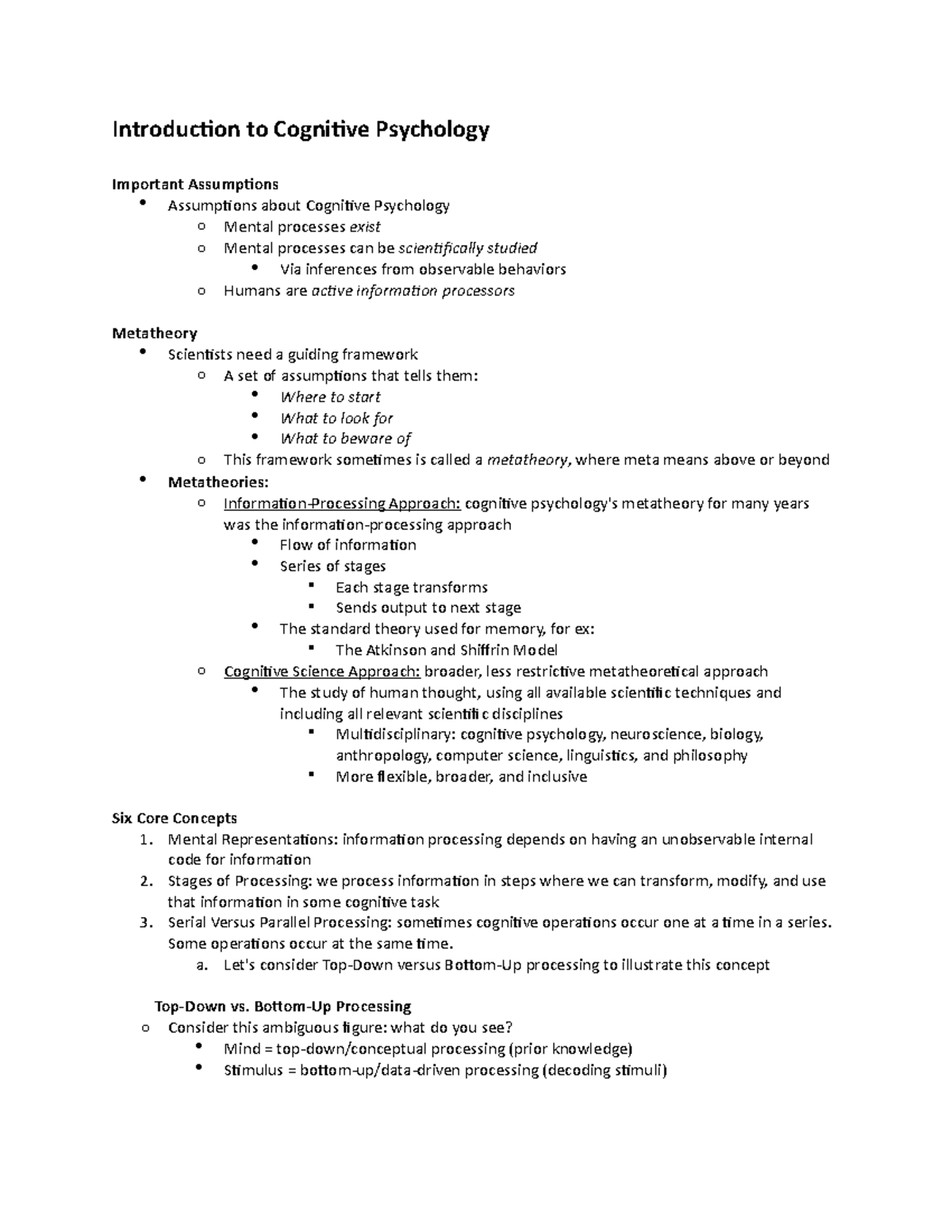 Introduction To Cognitive Psychology - Introduction To Cognitive ...