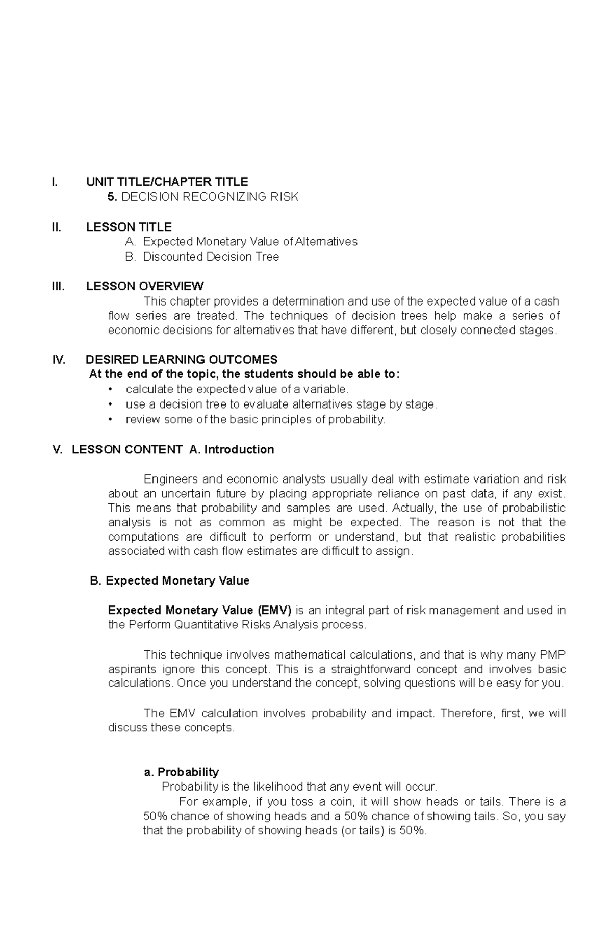 ENG ECON IM 11 - ENGLISH ECON. - I. UNIT TITLE/CHAPTER TITLE 5 ...