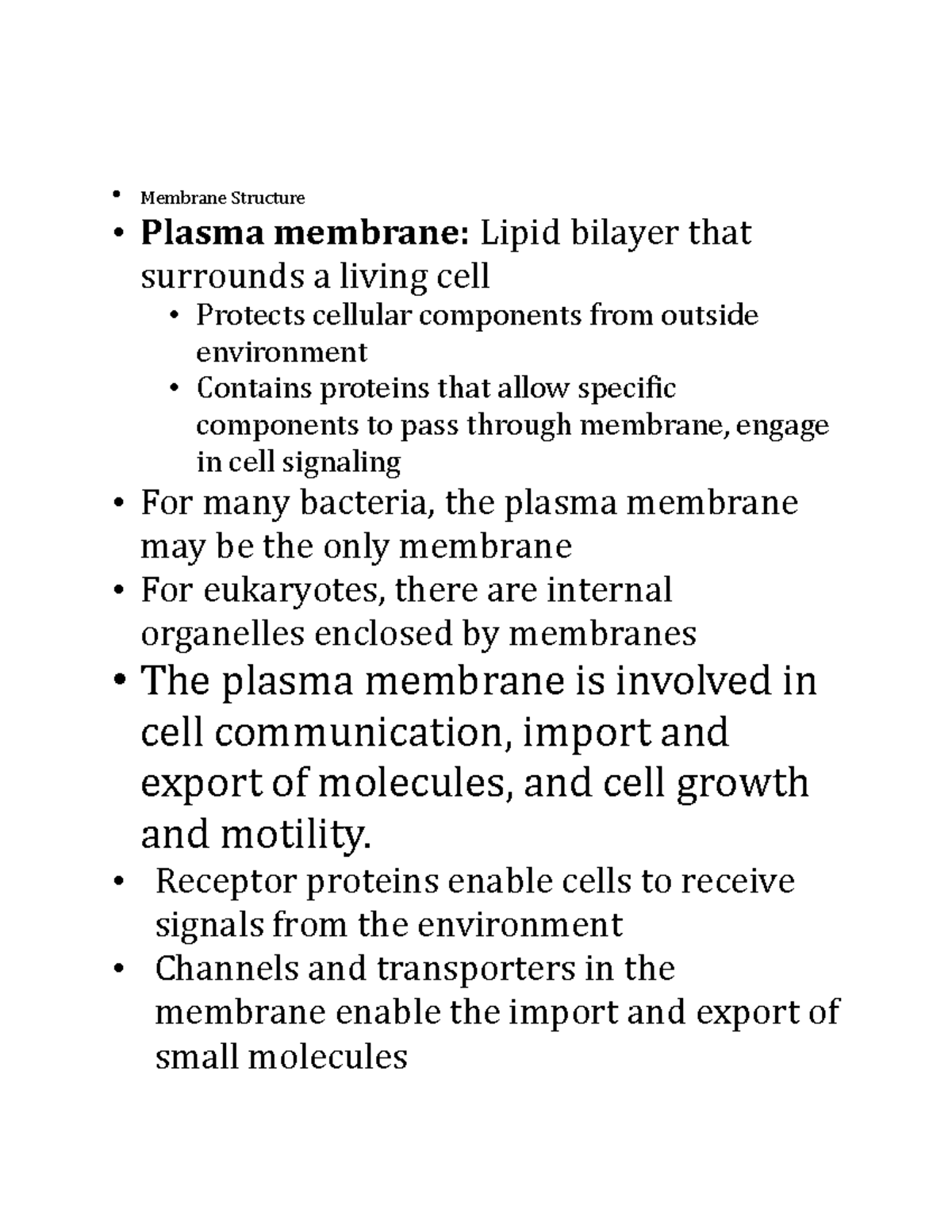 Membrane Structure - Membrane Structure Plasma membrane: Lipid bilayer ...