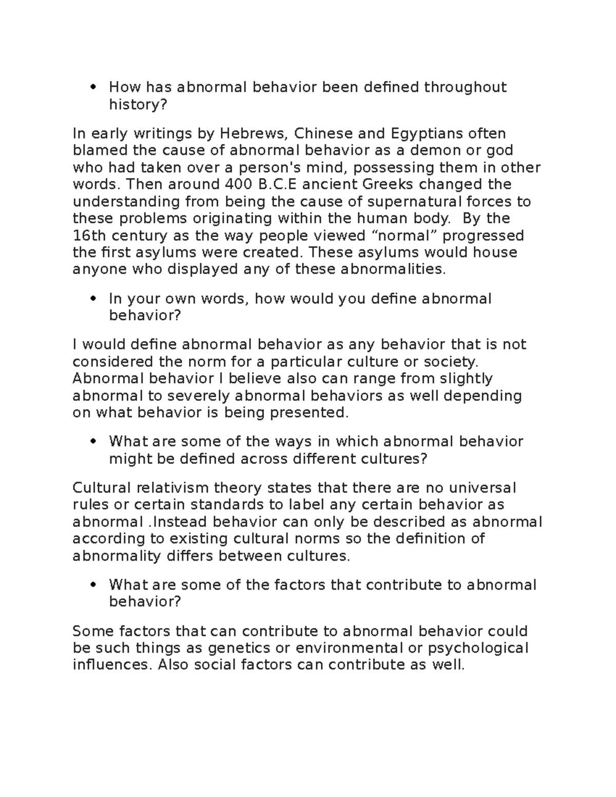 Abn 1 module 1 disc How has abnormal behavior been defined