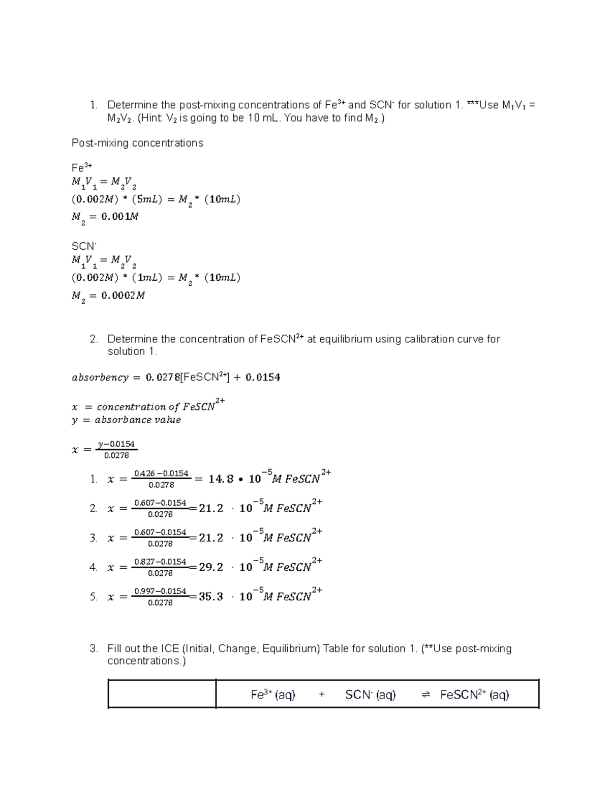 Post Lab 10 - Post Lab Assignment - 1. Determine the post-mixing ...