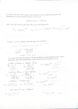 Chapter 13 pt 3- Chapter Outline 13.1 Chemical Equilibria 13.2 ...