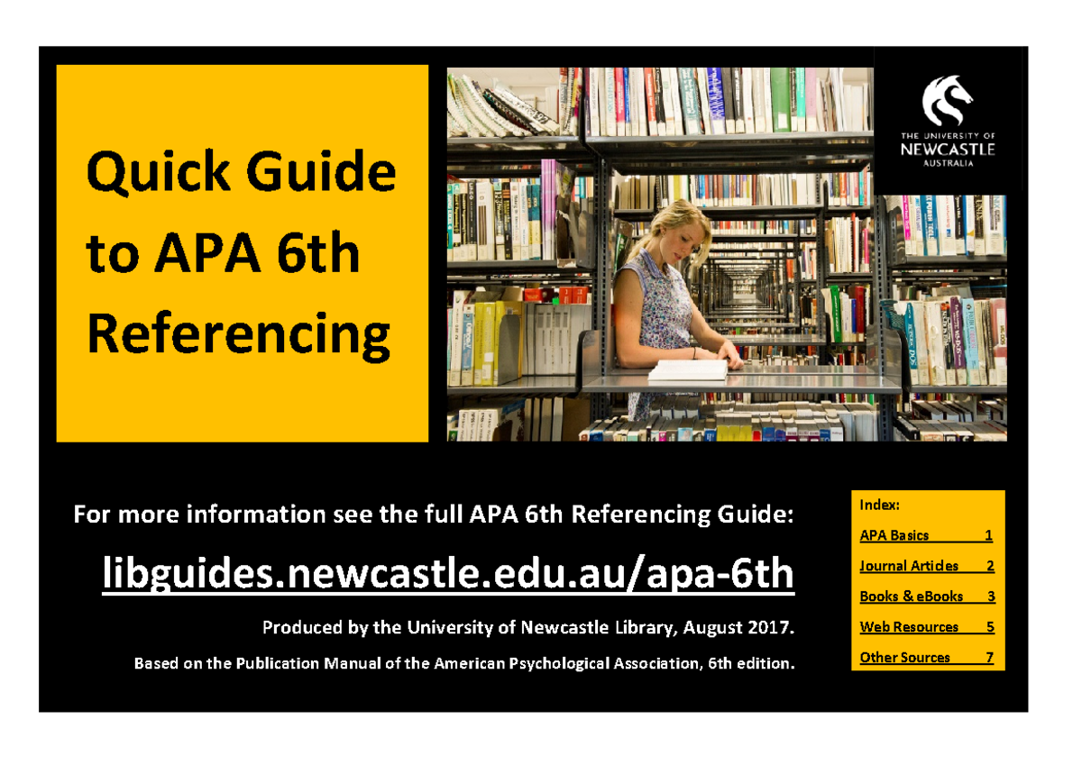 APA Quick GuideAug17 Lecture notes 1,2,4 For more information see the full APA 6th