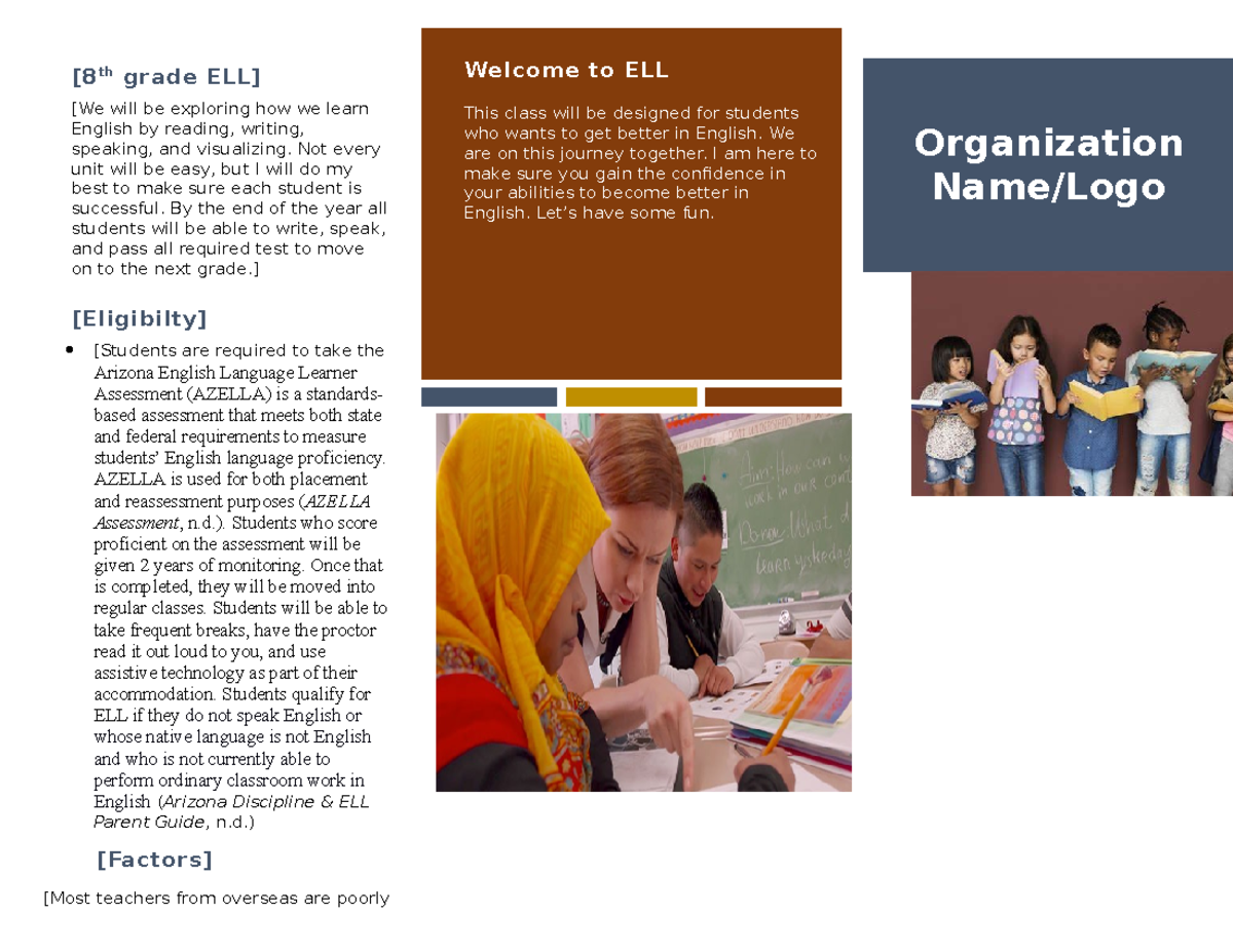 Brochure 2 - Ell Students And Parents - [8th Grade ELL] [We Will Be ...