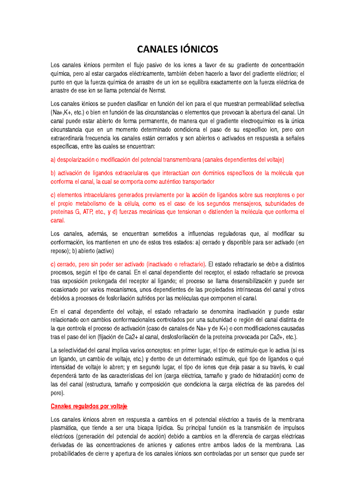 Canales Ionicos Khi Canales Nicos Los Canales Nicos Permiten El Flujo Pasivo De Los Iones Favor De Su Gradiente De Concentraci Qu Mica Pero Al Estar Cargados Studocu