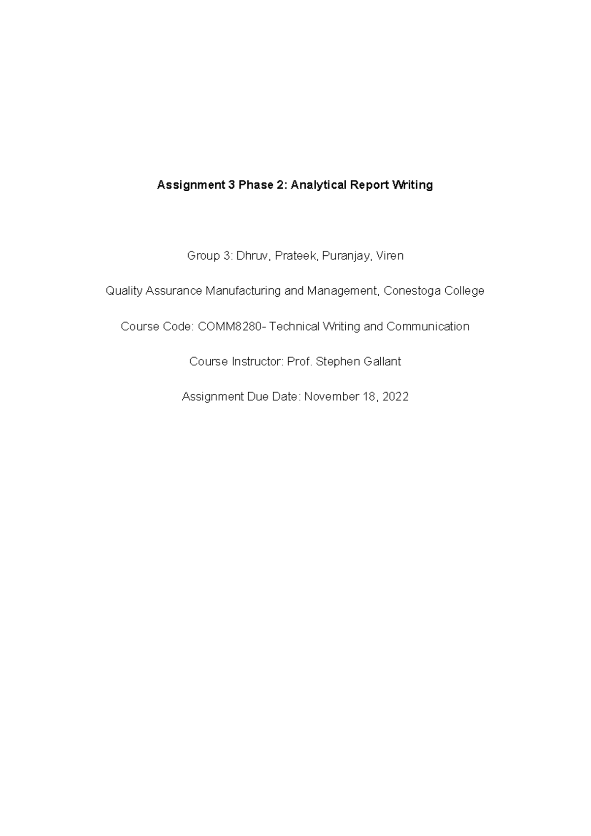 Assignment 3 Technical Writing Group 3 Phase 2 - Assignment 3 Phase 2 ...