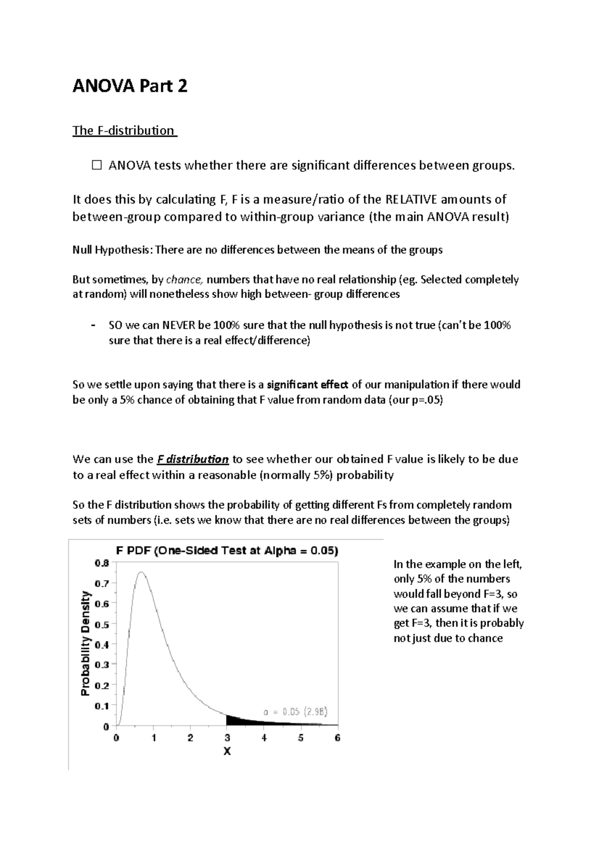 Introduction To ANOVA - ANOVA Part 2 The F-distribution ANOVA Tests ...