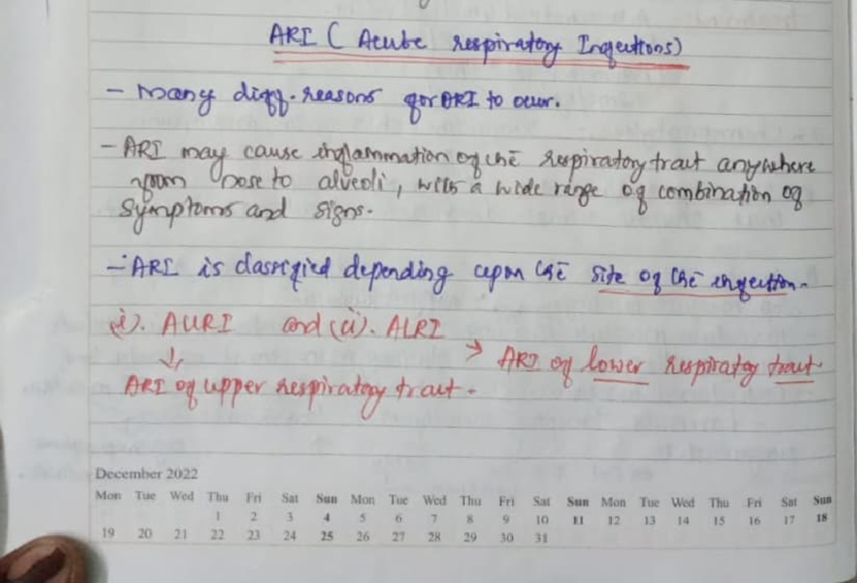 ARI - ARI nay cause thatnrntien bq chë Aupiratory traut anyhr December ...