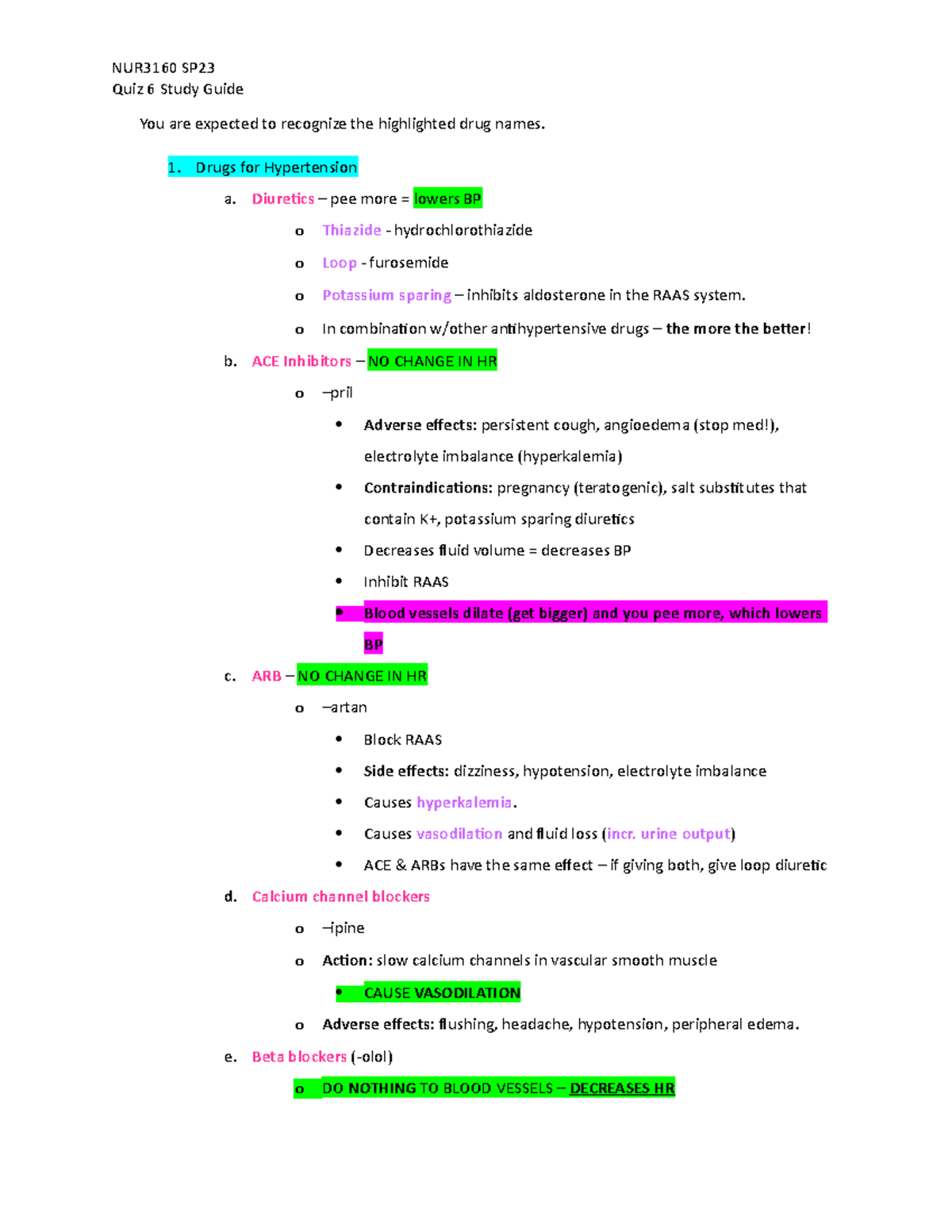 Quiz 6 Study Guide Quiz 6 Study Guide You are expected to recognize