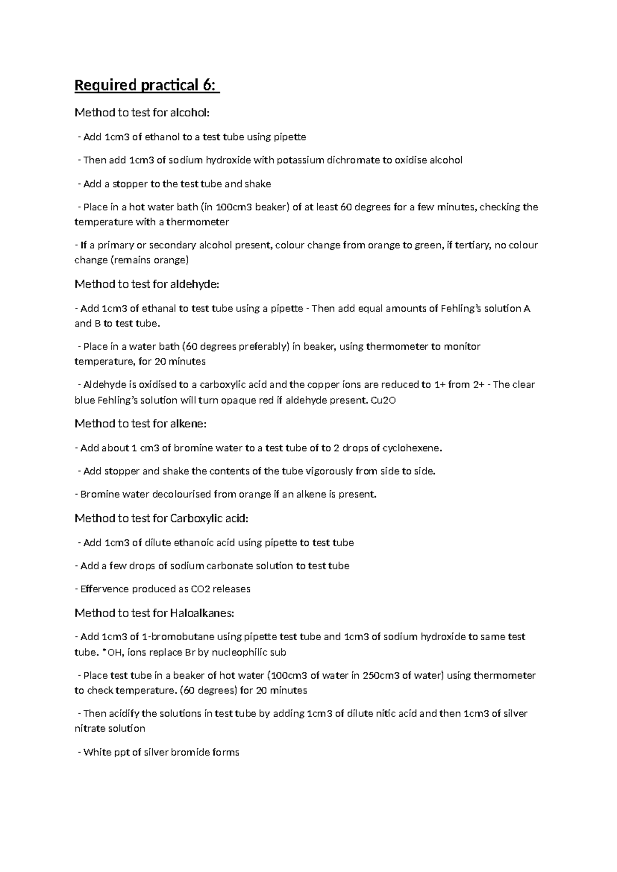 A level Chemistry Required practical 6 - Required practical 6: Method ...