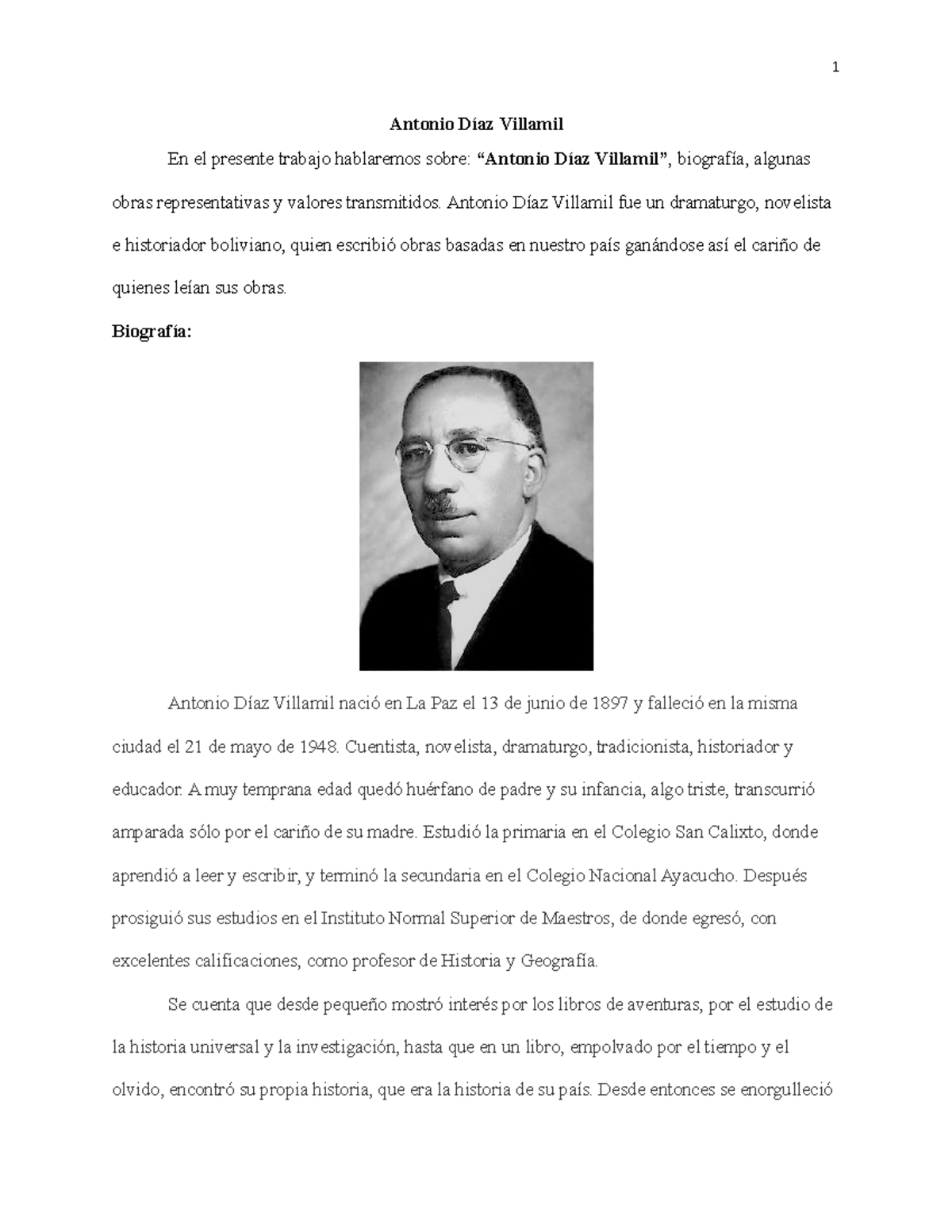 Antonio Díaz Villamil Antonio Díaz Villamil En el presente trabajo