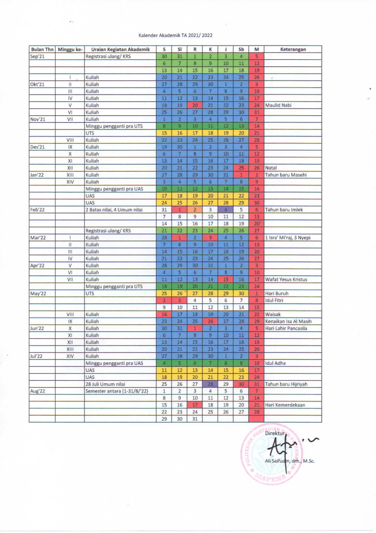 Kalender pendidikan - BUSN 7276X - Studocu