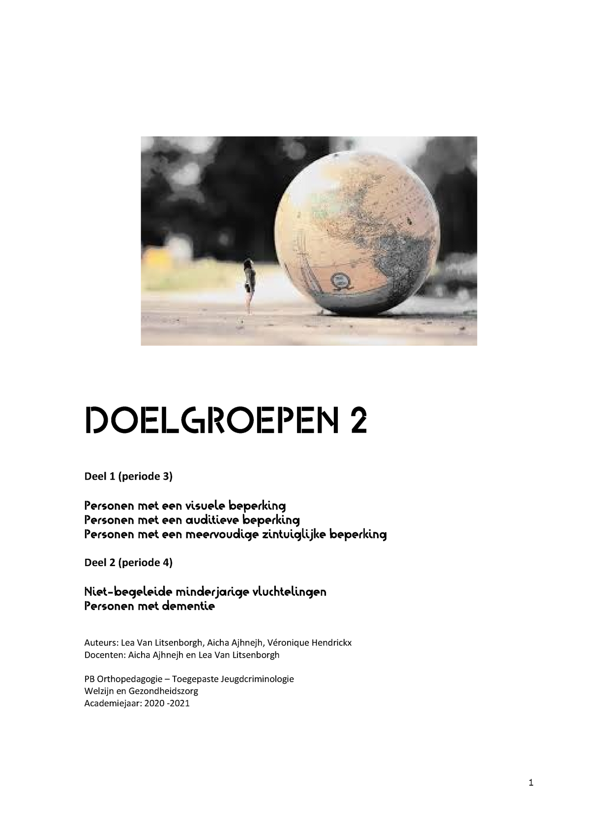 Doelgroepen 2 - Cursus - DOELGROEPEN 2 Deel 1 (periode 3) Personen Met ...