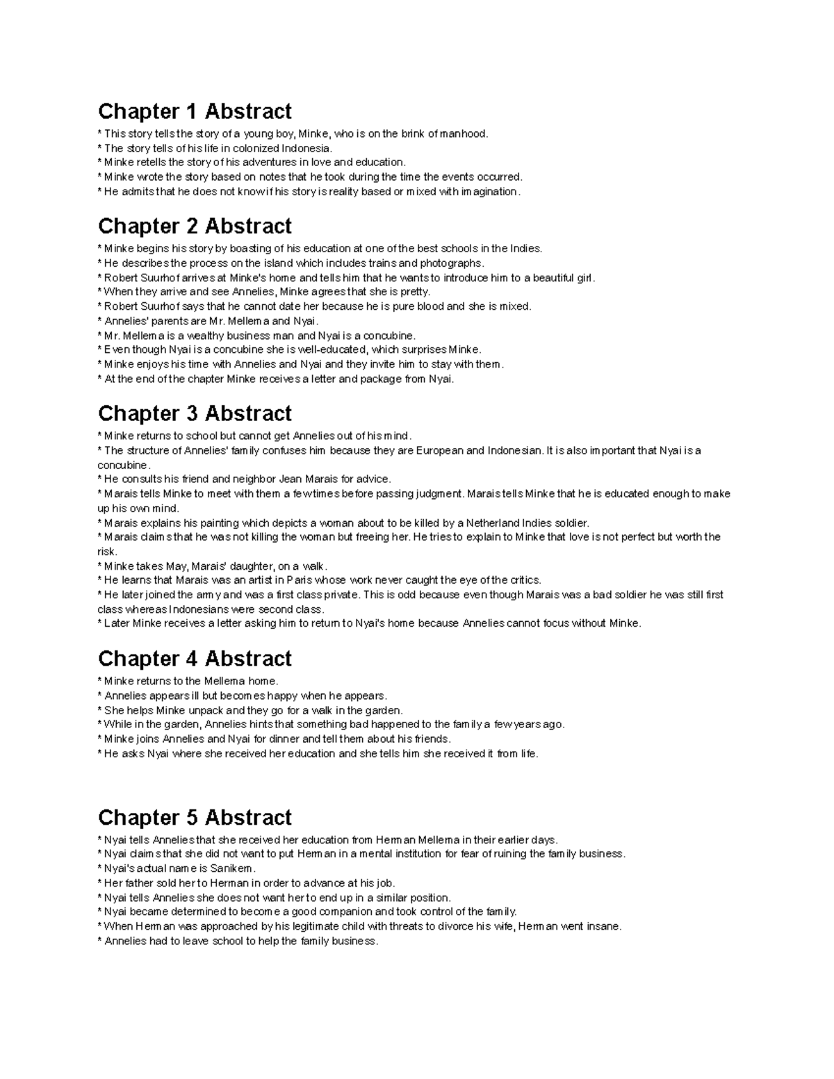 Chapters 1-5 Abstracts this earth of mankind - Chapter 1 Abstract ...
