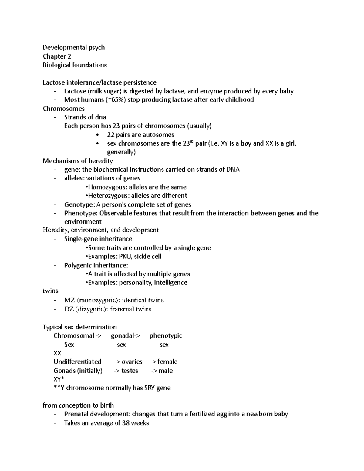 Developmental Psych Chapter 2 Notes - Developmental Psych Chapter 2 ...