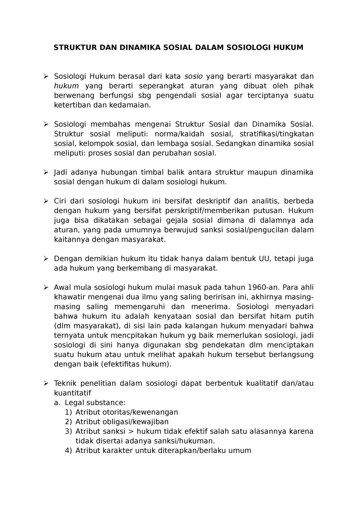 Struktur Dan Dinamika Sosial Dalam Sosiologi Hukum - STRUKTUR DAN ...