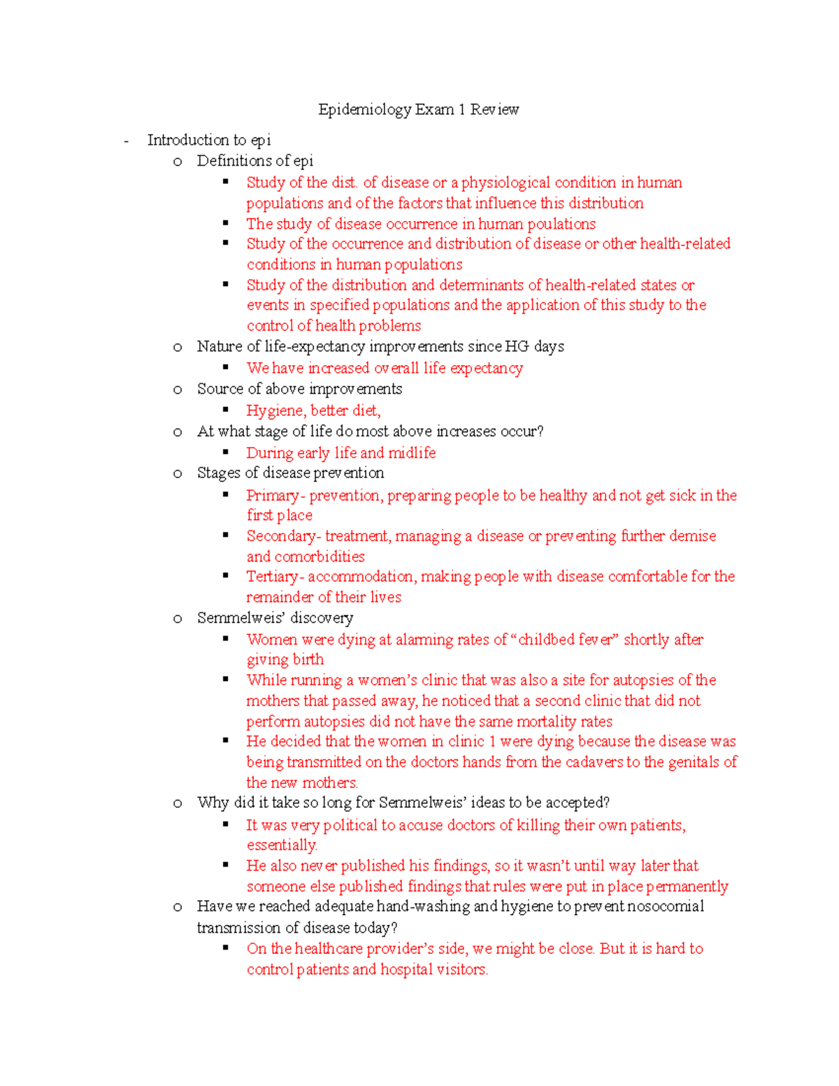 Epidemiology Exam 1 Review Epidemiology Exam 1 Review Introduction