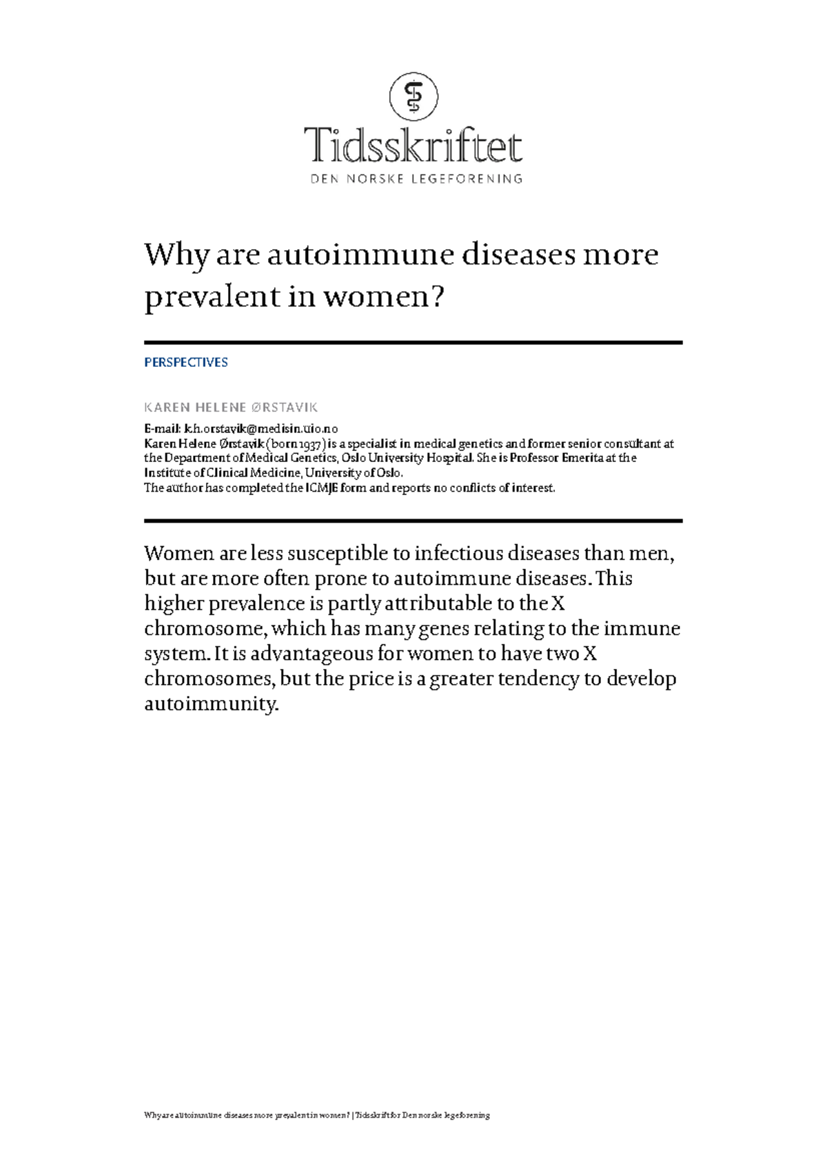 Why autonumminity more prevalence in woman - Why are autoimmune ...