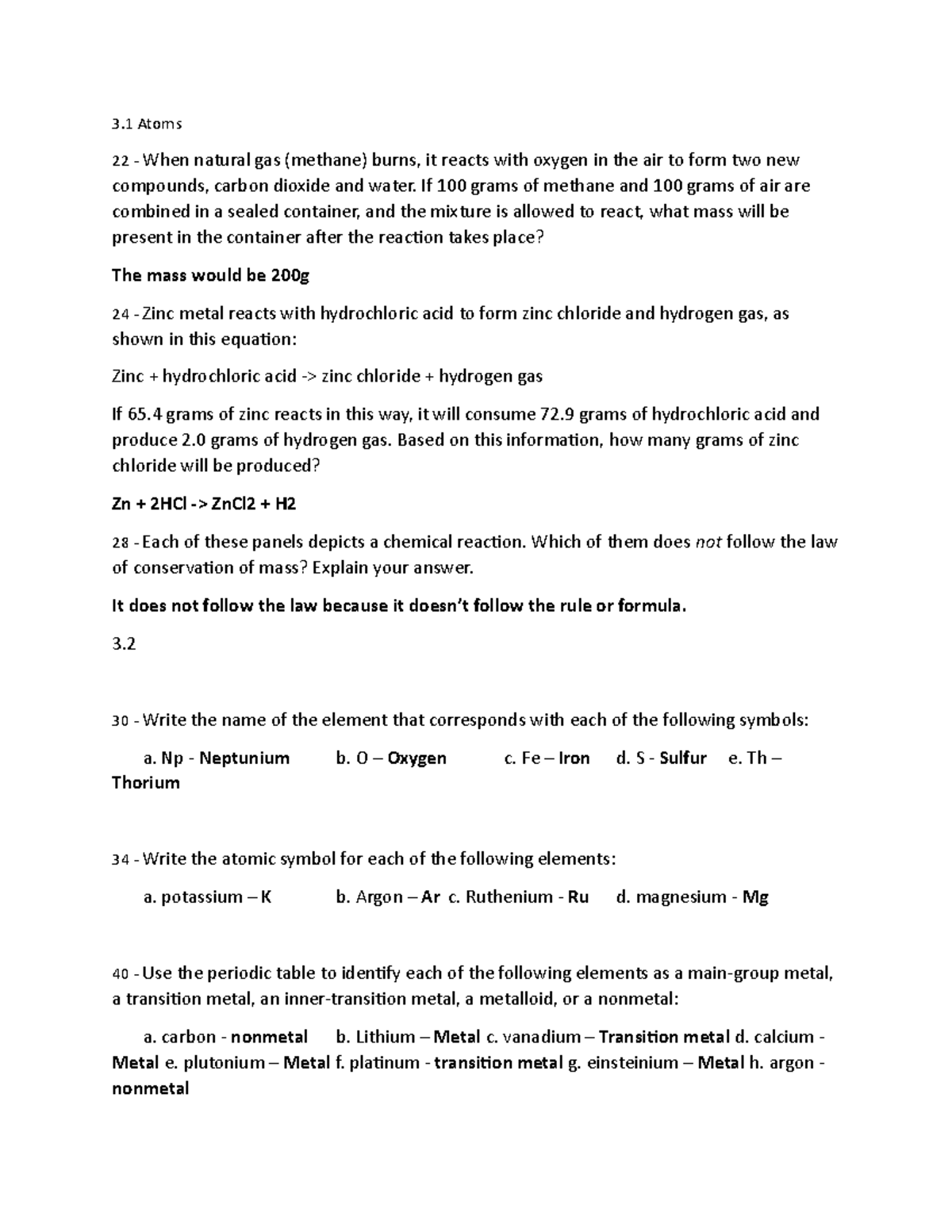 Ch. 3 homework - Chapter 3 assignment - 3 Atoms 22 - When natural gas ...