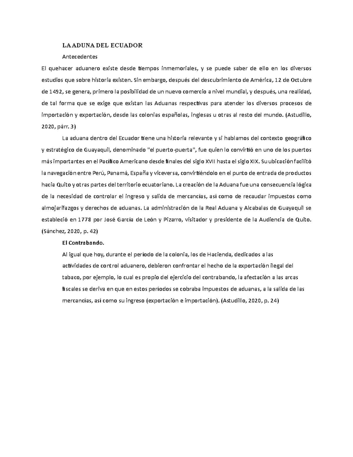 LA Aduna DEL Ecuador - ninguna - LA ADUNA DEL ECUADOR Antecedentes El ...